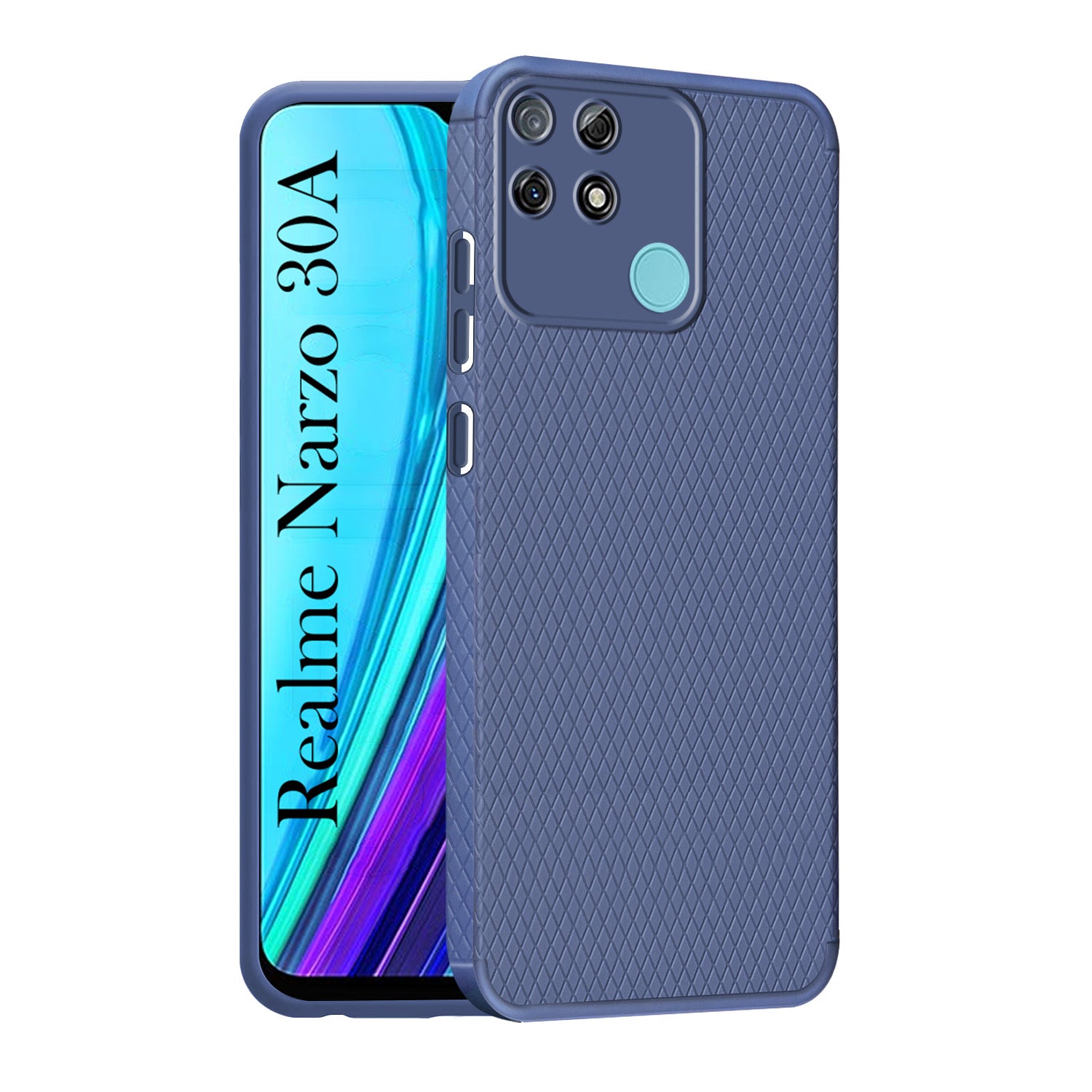 For Realme Narzo 30A Back Cover Case Liquid Silicone (Camera Protection | Side Grip Texture | Soft and Flexible)