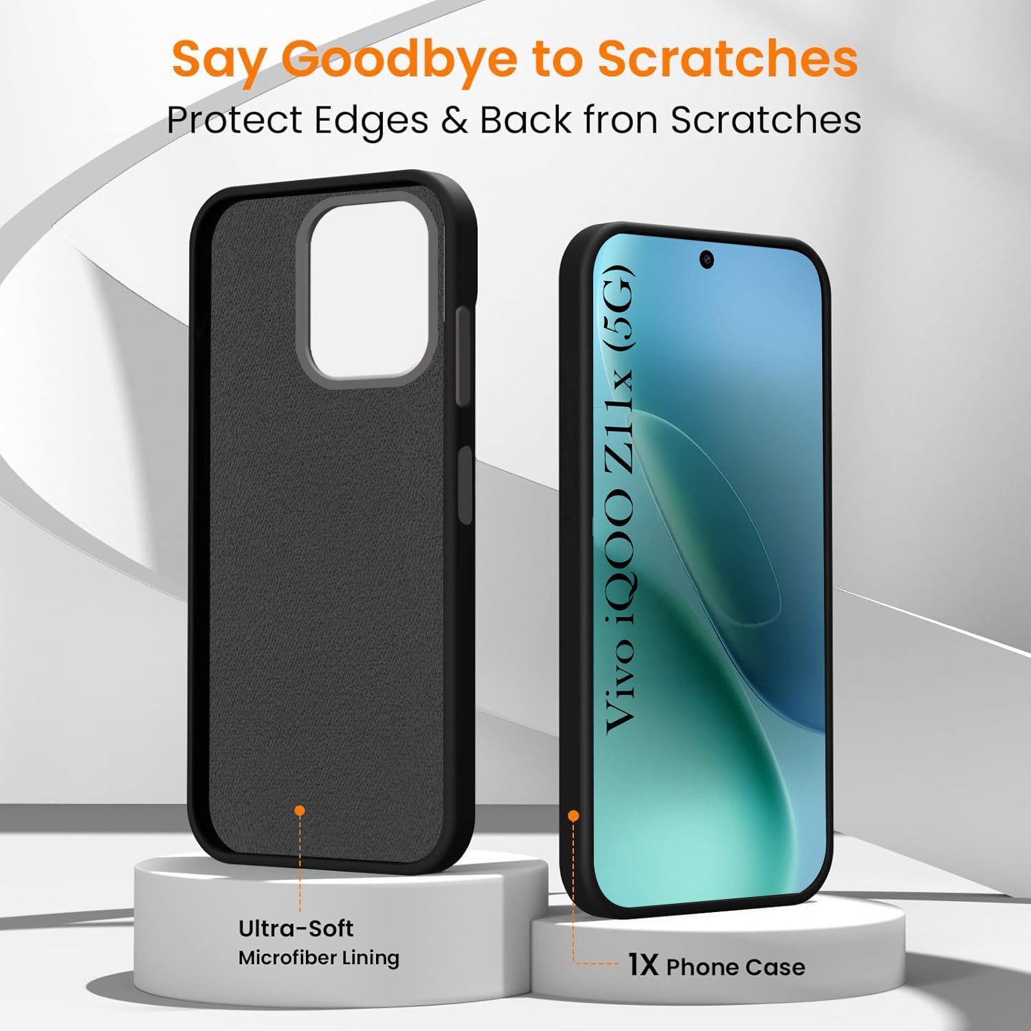 For Vivo iQOO Z11x 5G Back Cover Case Rubberised (Textured Grip Design | Micro-Fiber Cloth Inside | Slim and Light Weight | Soft Touch and Feel)