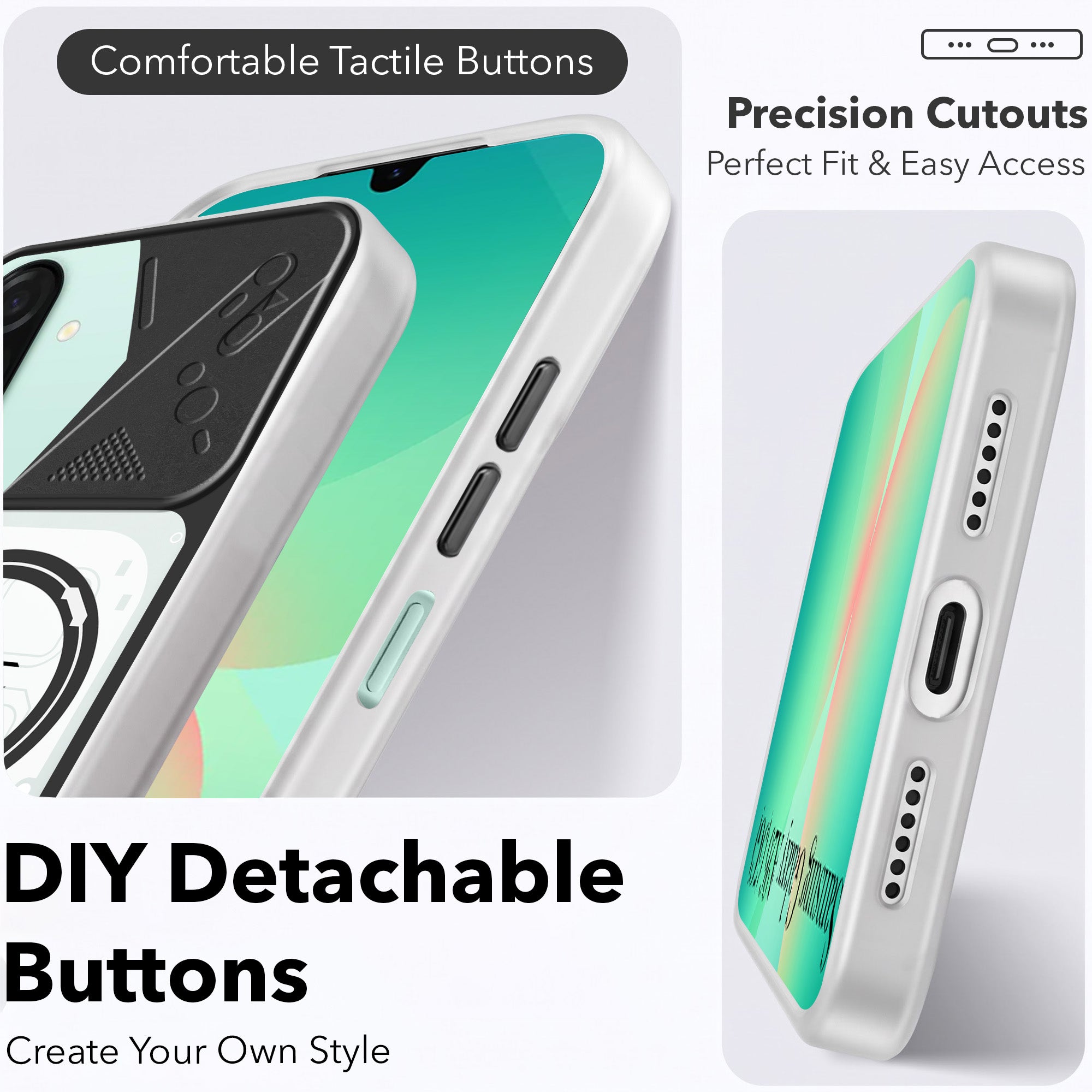 For Samsung Galaxy A26 5G Metallic Back Cover Case (Metallic Camera Protection & Buttons | Translucent Milky Shade | Hard Polycarbonate)