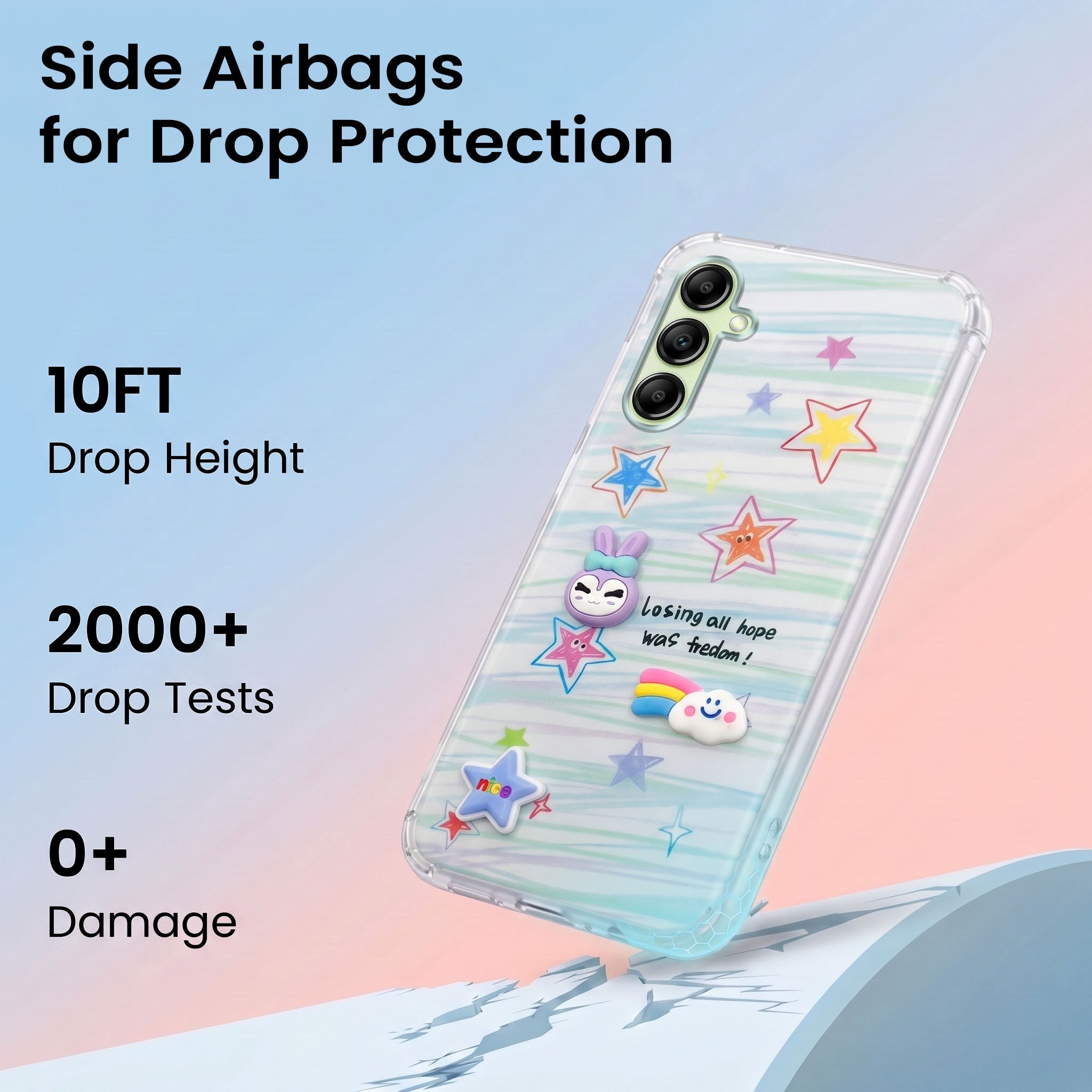 For Samsung Galaxy A14 4G | 5G Back Cover Case (3D Cute Cartoons | Hard Back Side Soft | Matte Premium Finish | HD Printing)