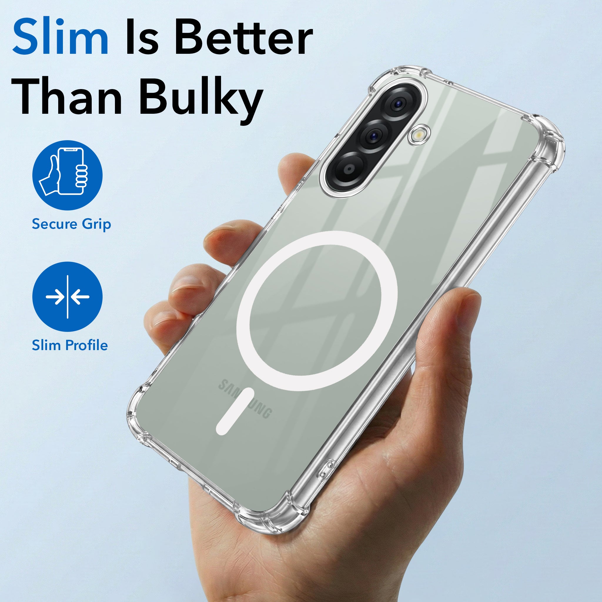 For Samsung Galaxy A56 Back Cover Shockproof Crystal-Clear (Magsafe Wireless Support | Drop & Camera Protection | Hard Polycarbonate)