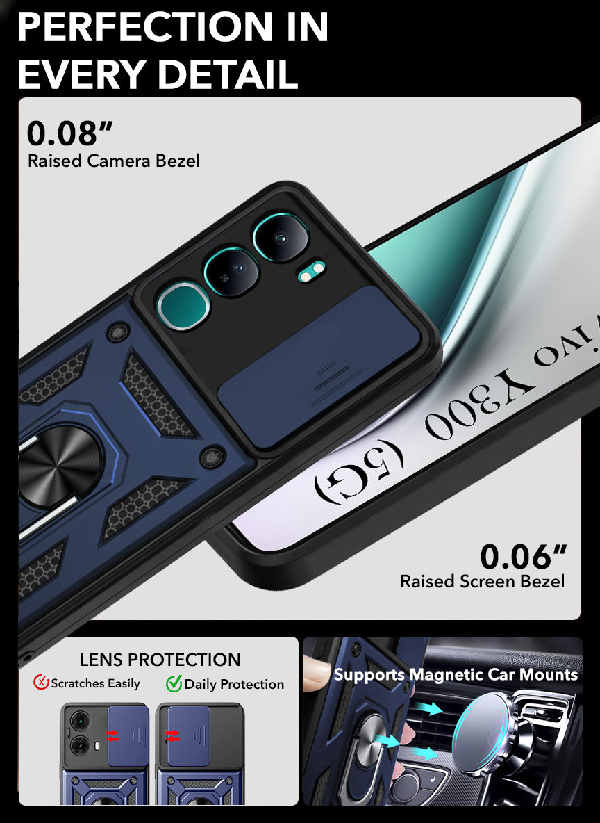 For Vivo Y300 Back Cover Case (Hybrid Dual Armor Polycarbonate)