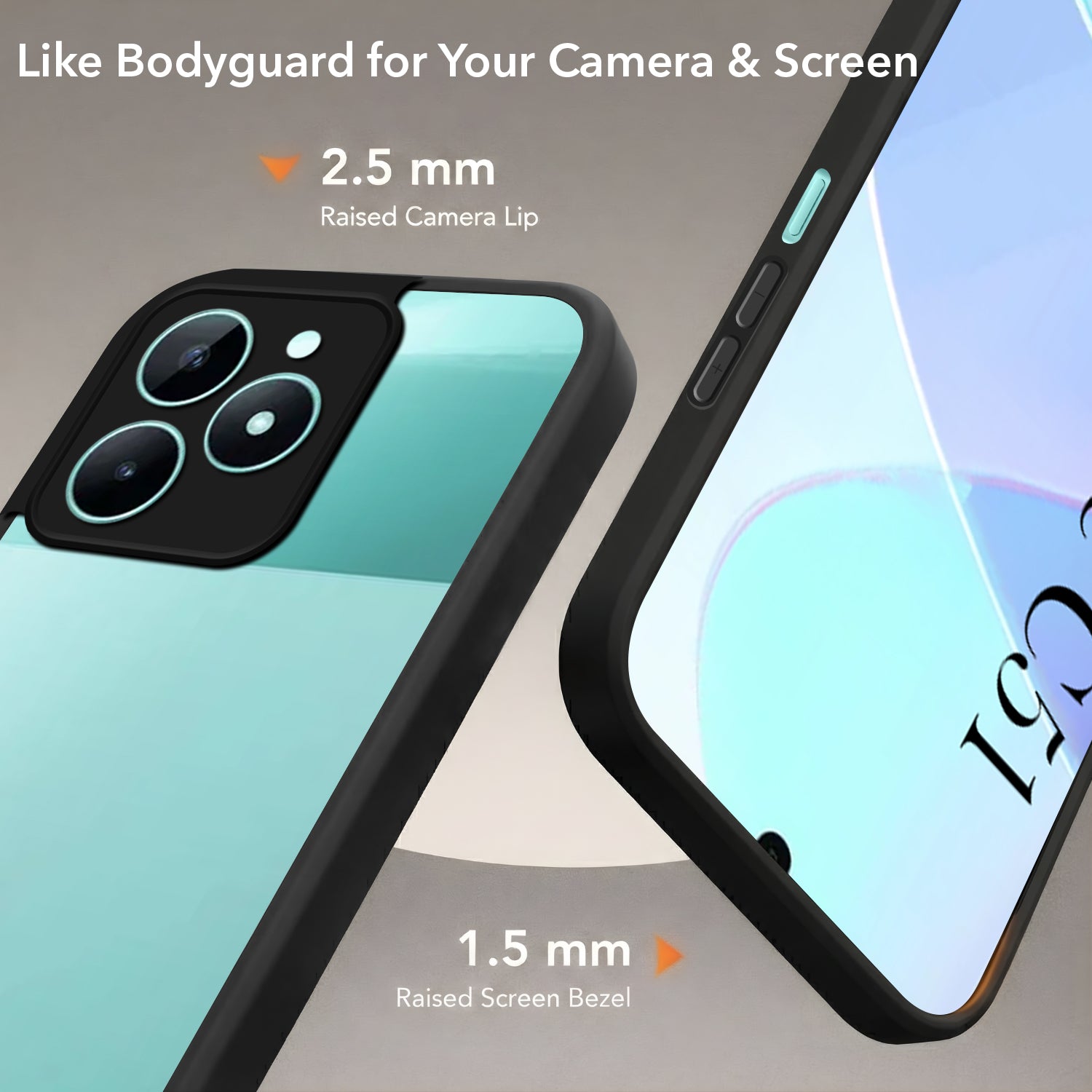 For Realme C51 Back Cover Case (Built-in Stand | Lifetime Anti Yellow | Kickstand Shockproof | Camera Protection | MagSafe Compatible)