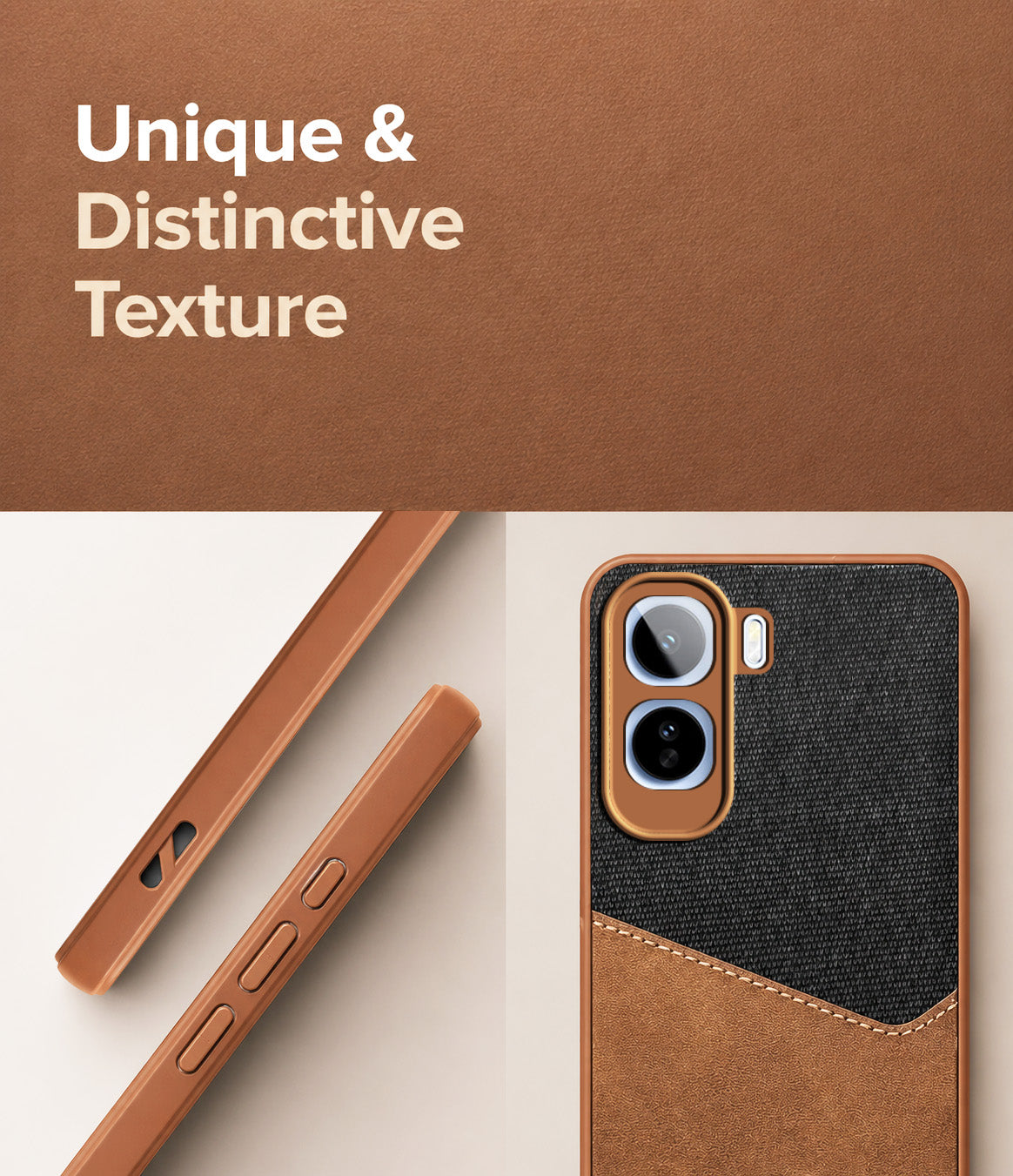 For Vivo T5 Pro 5G Back Cover Case (Dual PU Leather Stitch | Professional Minimalist | Soft and Flexible)