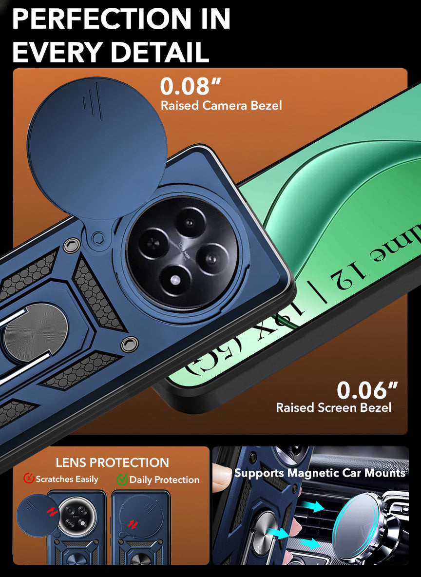 For Realme 12 | Realme 12X Back Cover Case (Hybrid Dual Armor Polycarbonate)