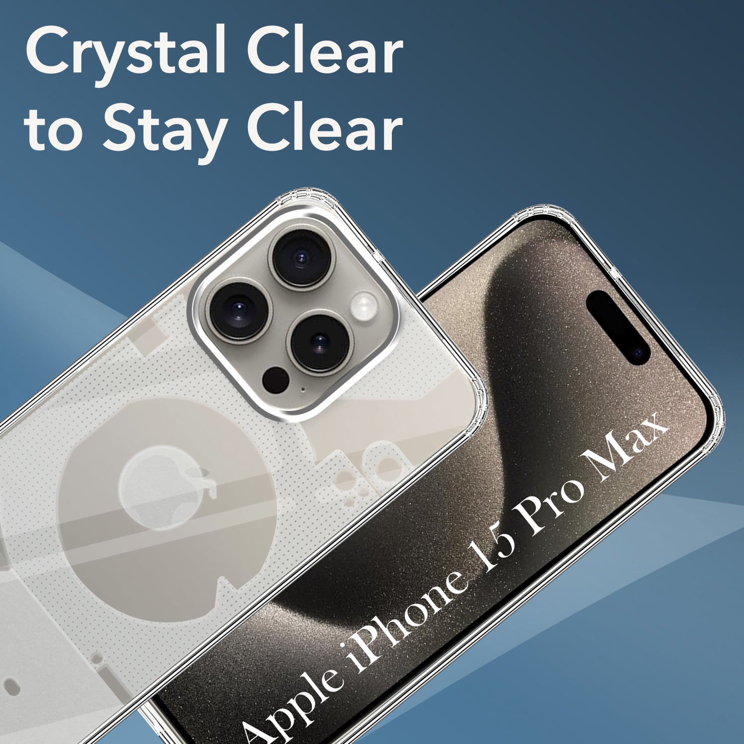 For iPhone 15 Pro Max Back Cover (Silicone Matte Shockproof Case with Camera Protection | Soft and Flexible | Transparent)