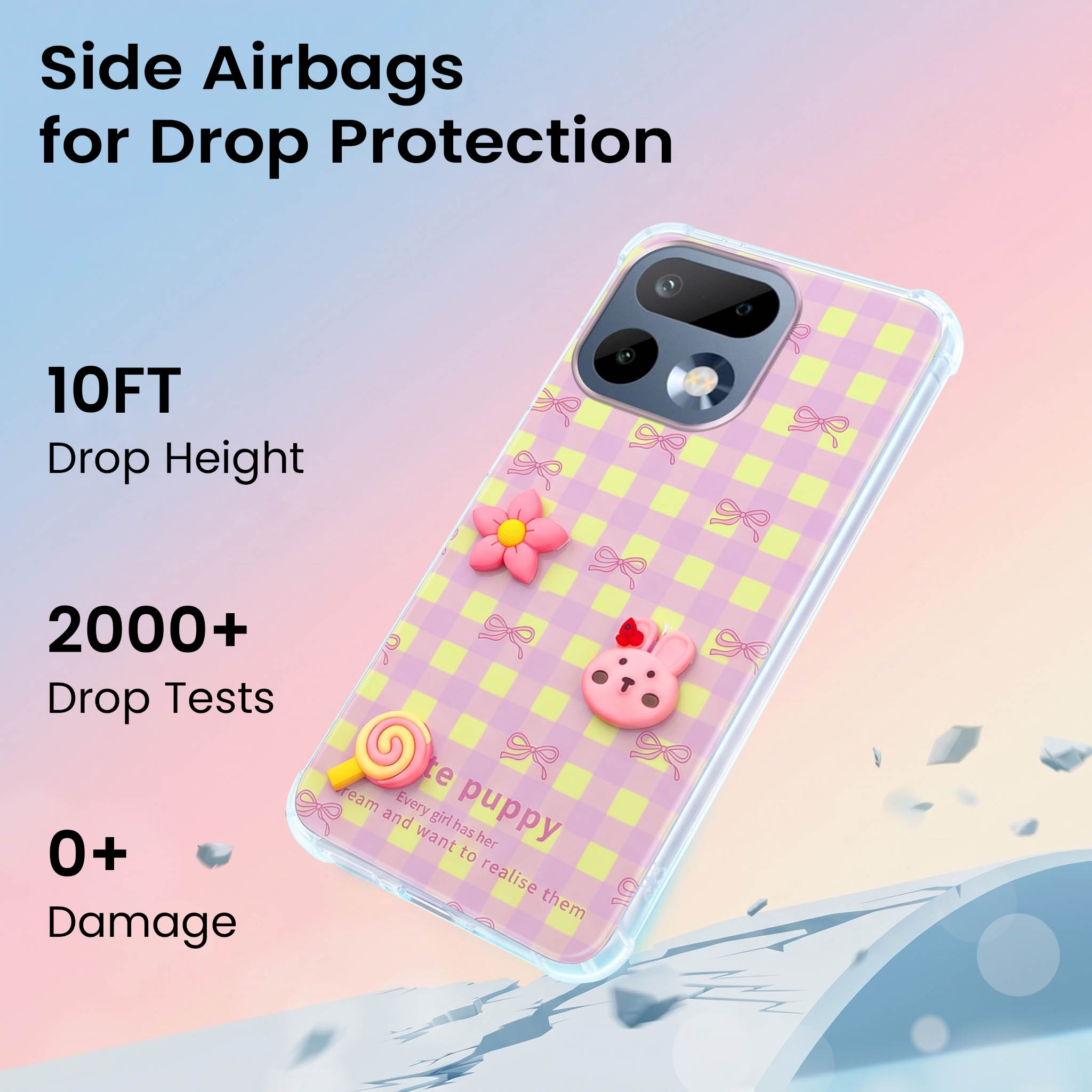 For Realme 16 Pro Back Cover Case (3D Cute Cartoons | Hard Back Side Soft | Matte Premium Finish | HD Printing)