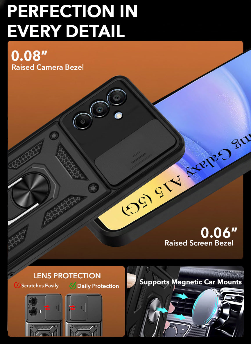 For Samsung Galaxy A15 5G Back Cover Case (Hybrid Dual Armor Polycarbonate)