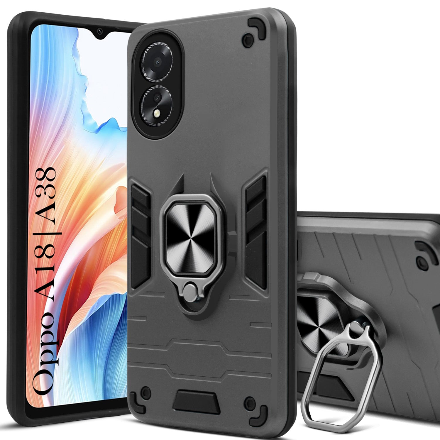 For Oppo A38 | Oppo A18 Back Cover Case (Shockproof Polycarbonate Dual Layer Hybrid Armor)