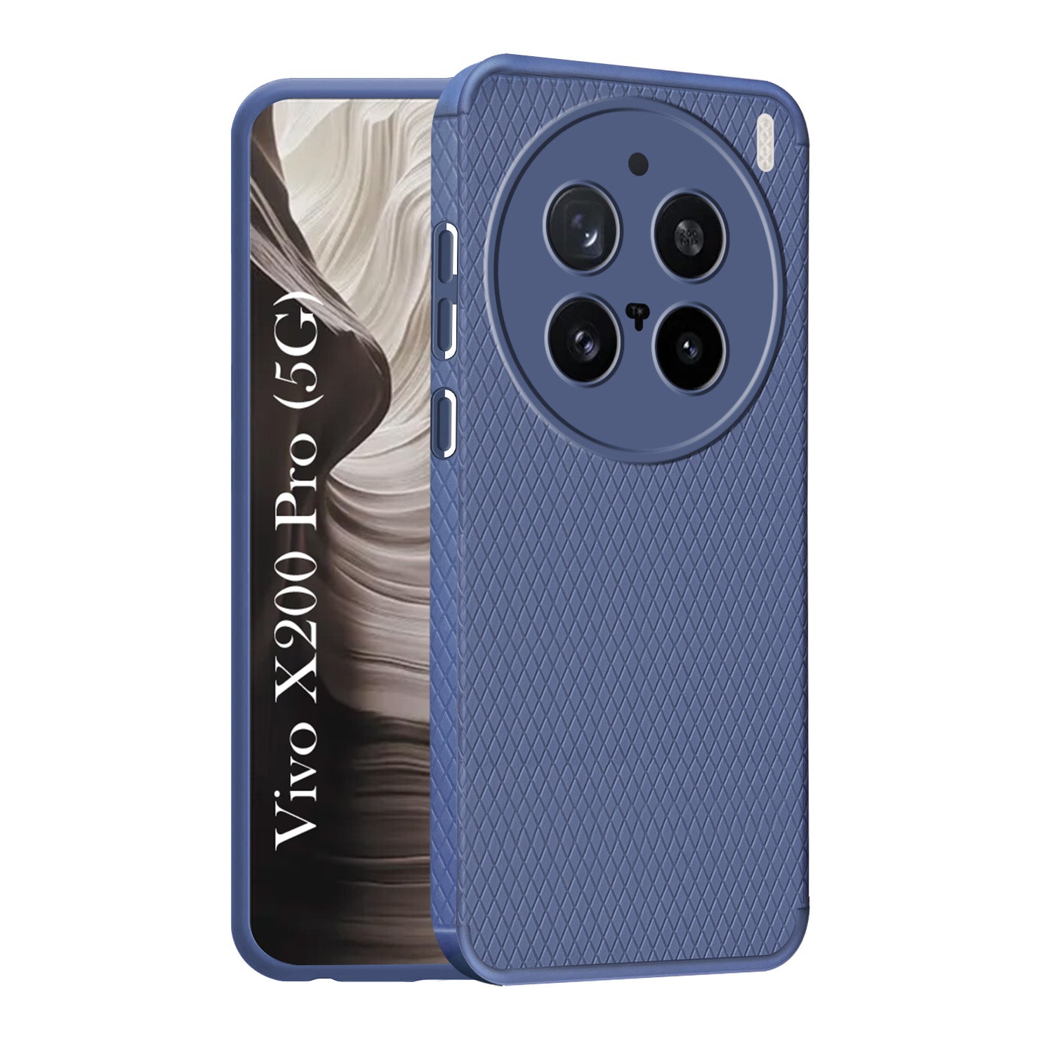 For Vivo X200 Pro 5G Back Cover Case (Liquid Silicone | Side Grip