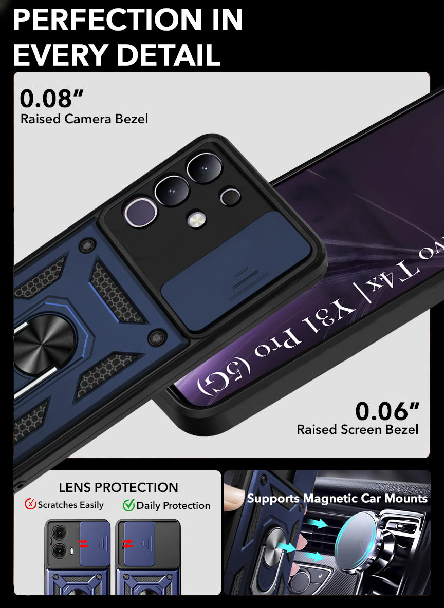 For Vivo T4x | Vivo Y31 Pro Back Cover Case (Hybrid Dual Armor Polycarbonate)