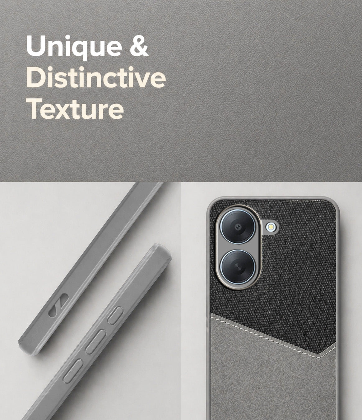 For Poco C81x Back Cover Case (Dual PU Leather Stitch | Professional Minimalist | Soft and Flexible)