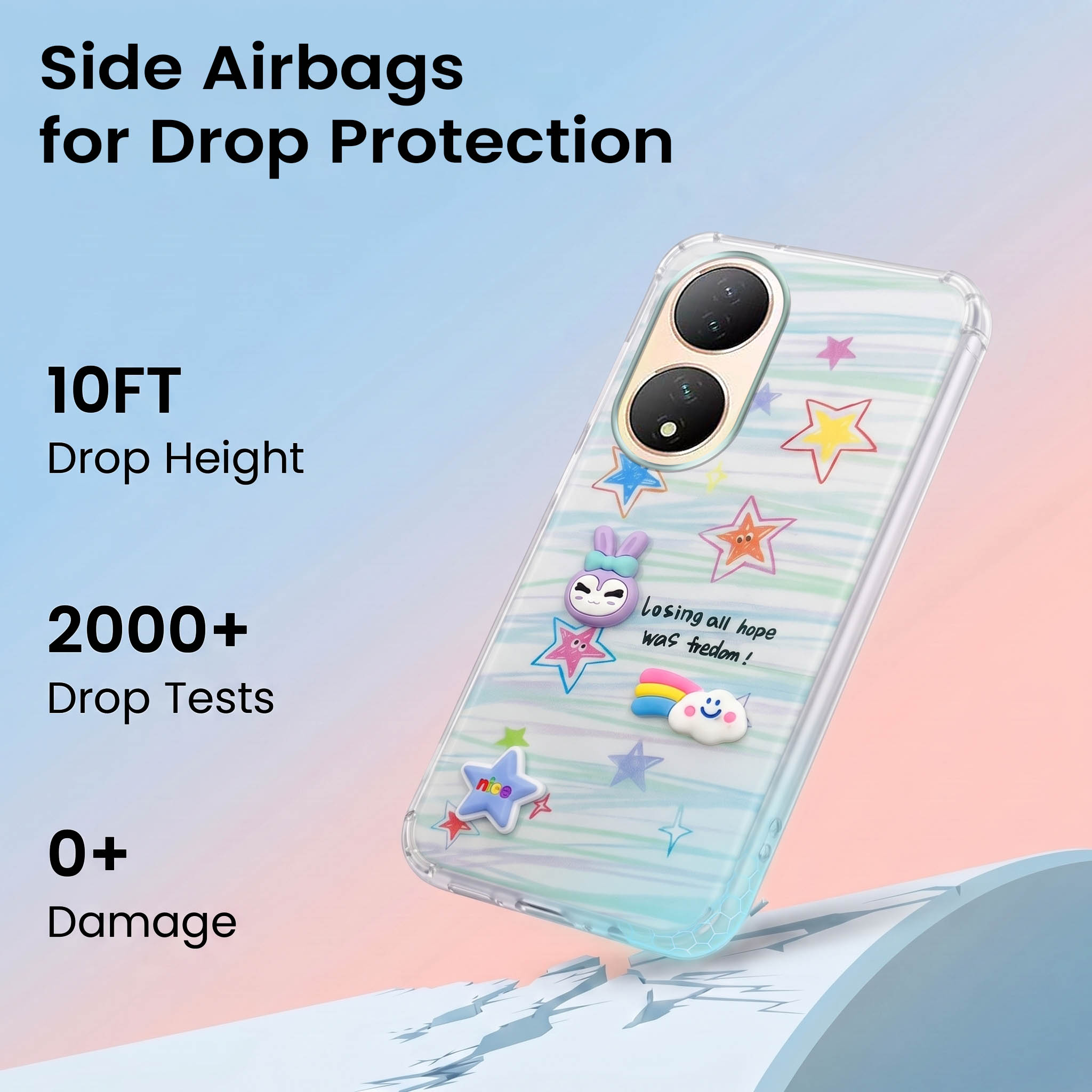 For Vivo Y100 Back Cover Case (3D Cute Cartoons | Hard Back Side Soft | Matte Premium Finish | HD Printing)