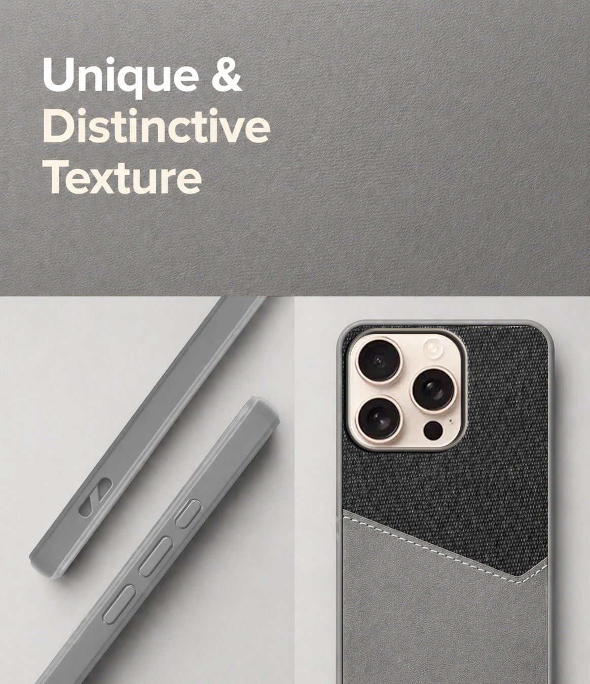 For Apple iPhone 16 Pro Back Cover Case (Dual PU Leather Stitch | Professional Minimalist | Soft and Flexible)