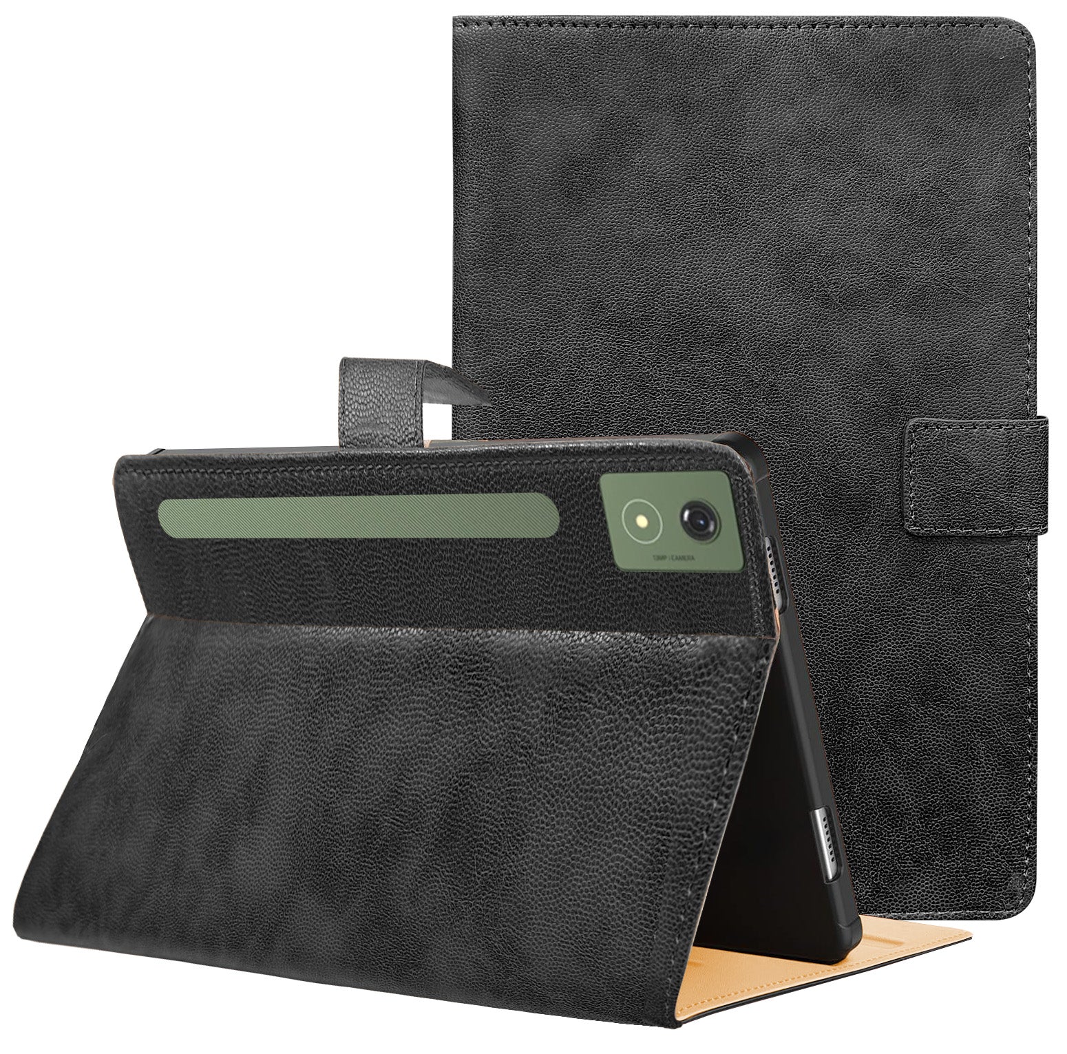 For Motorola Moto Pad 60 Pro 12.7 Inch Flip Cover Folio Cover (PU Leather | Multi-Angle Smart Stand | Card Storage Slots | Silicone Back Pouch)