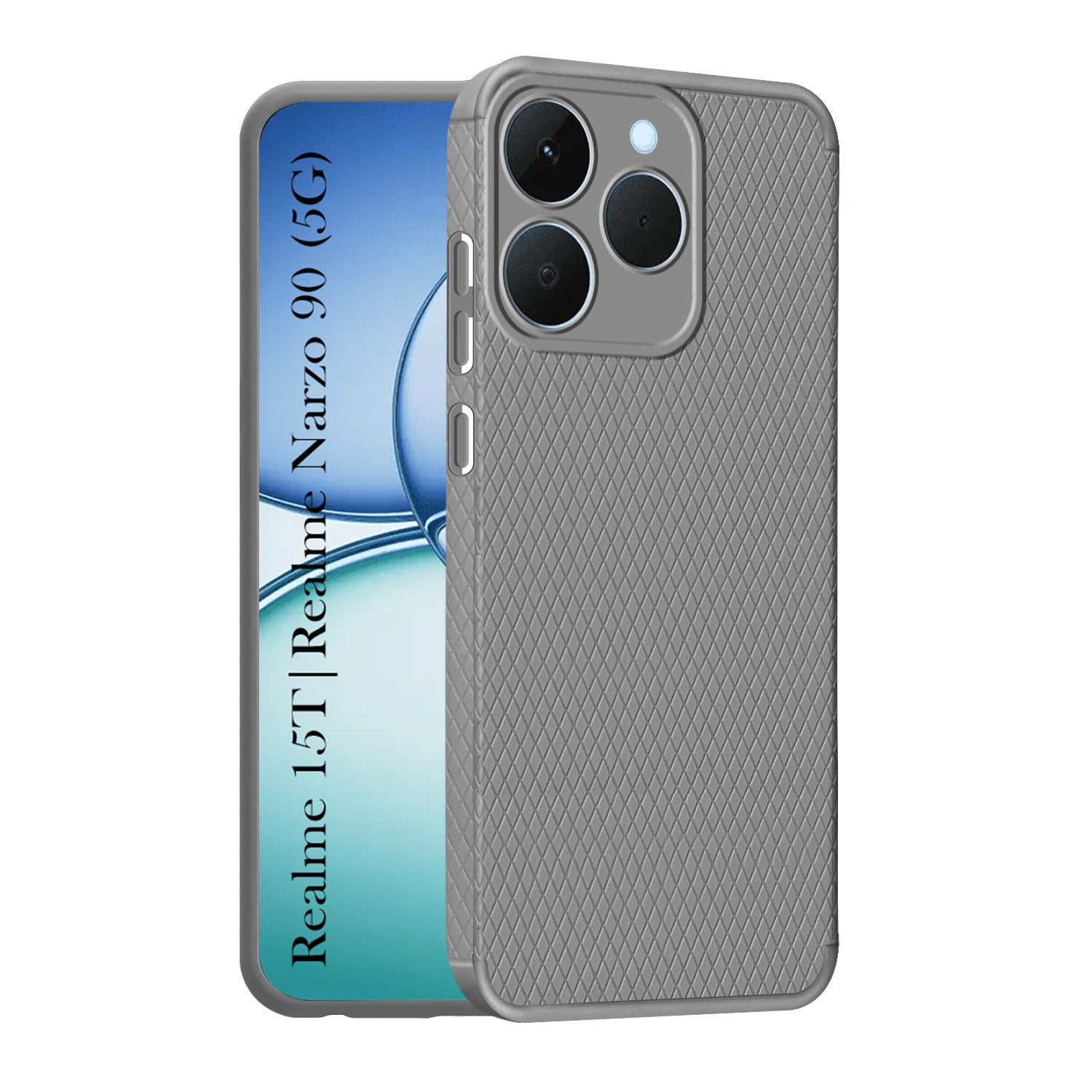 For Realme 15T | Realme Narzo 90 Back Cover Case(Camera Protection | Side Grip Texture | Soft and Flexible)