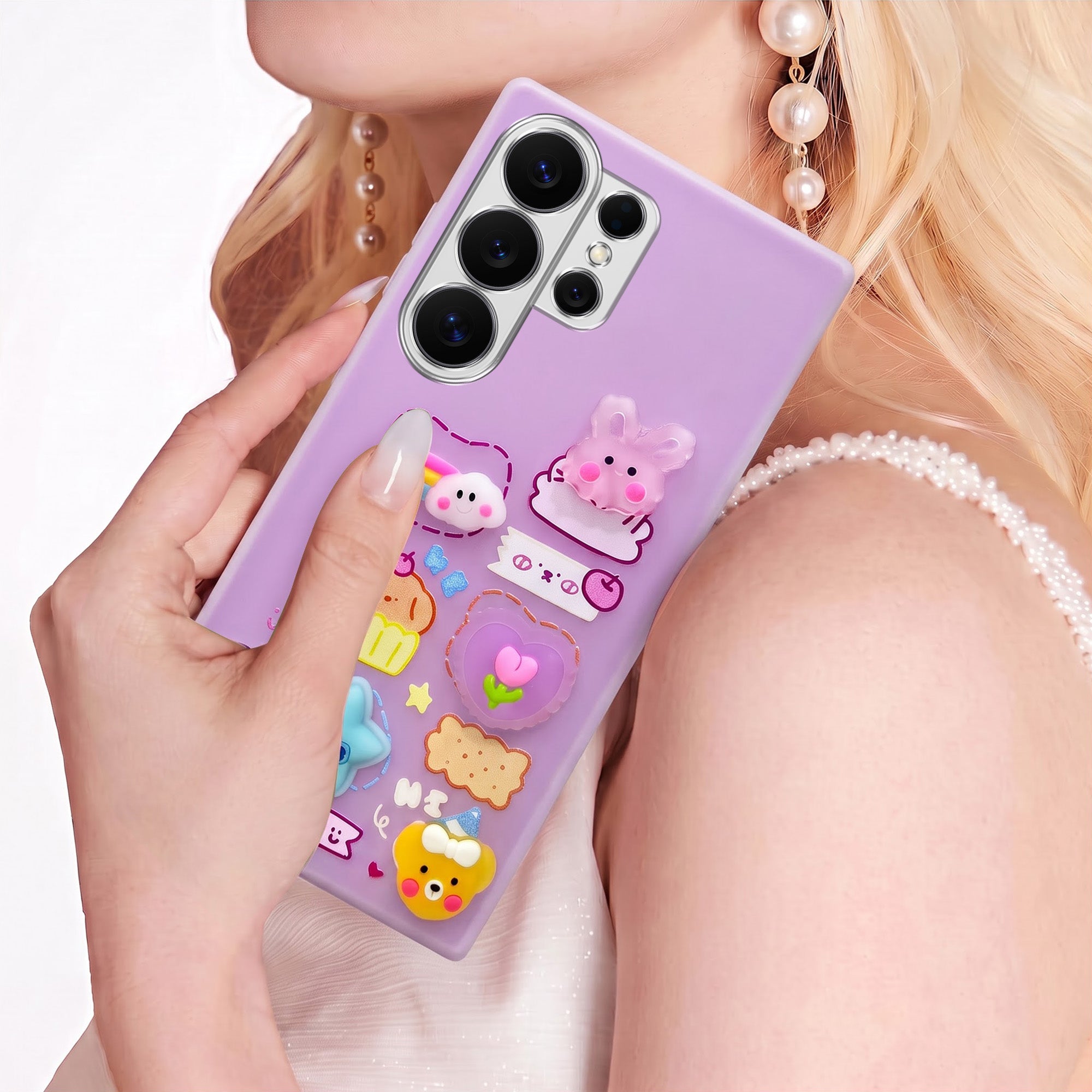 For Samsung Galaxy S26 Ultra Back Cover Case (3D Cute Cartoons | Hard Back Side Soft | Matte Premium Finish | HD Printing)