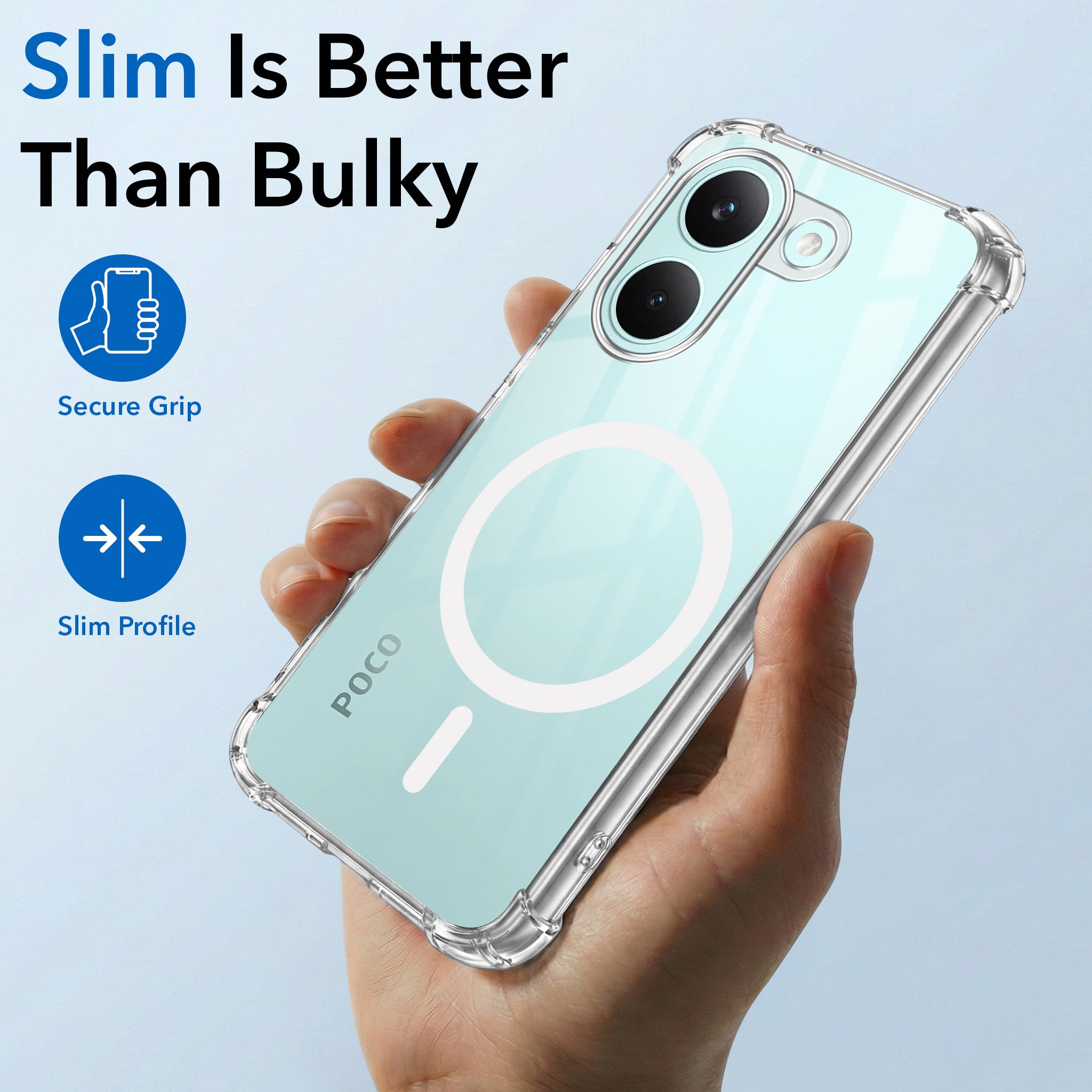 For Poco X8 Pro Back Cover Shockproof Crystal-Clear (Magsafe Wireless Support | Drop & Camera Protection | Hard Polycarbonate)