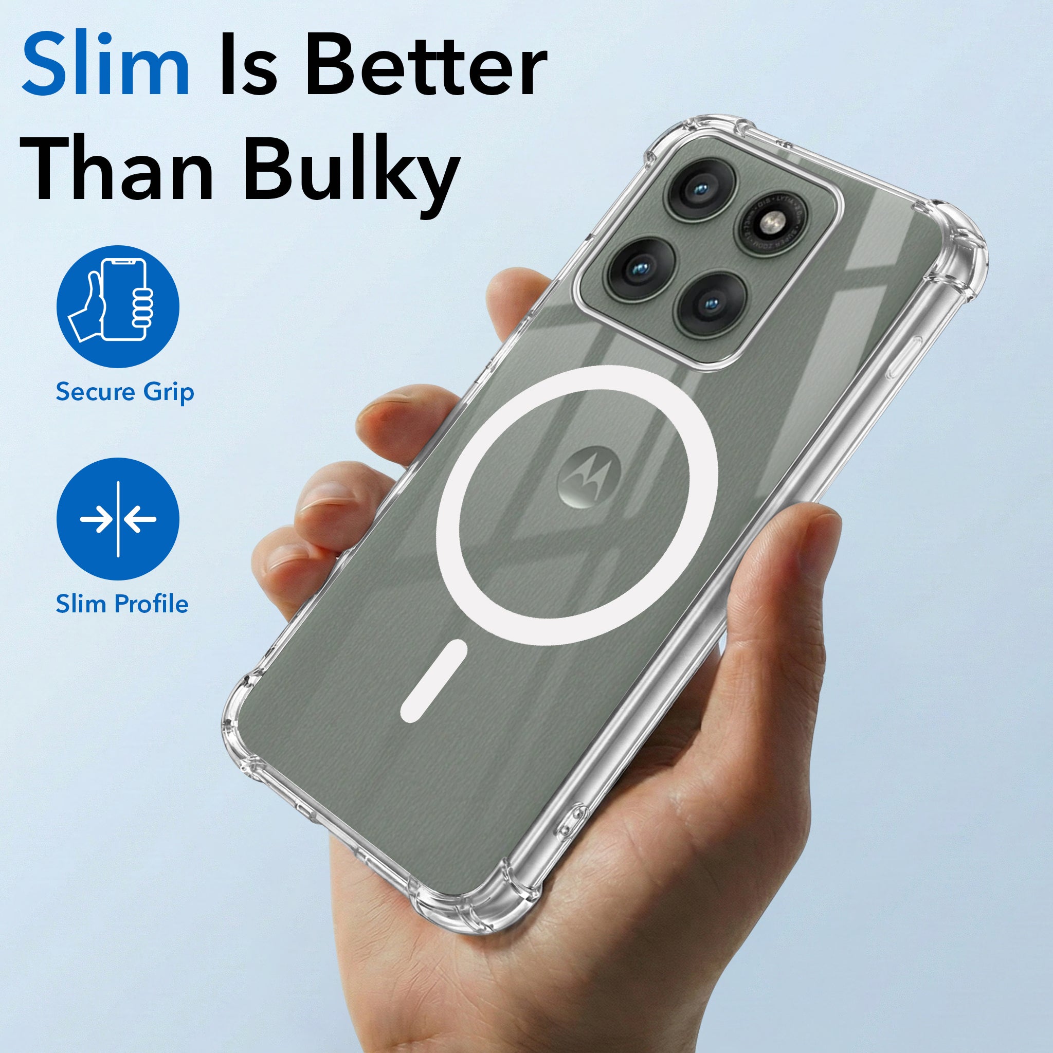 For Motorola Moto Edge 60 Pro Back Cover Shockproof Crystal-Clear (Magsafe Wireless Support | Drop & Camera Protection | Hard Polycarbonate)