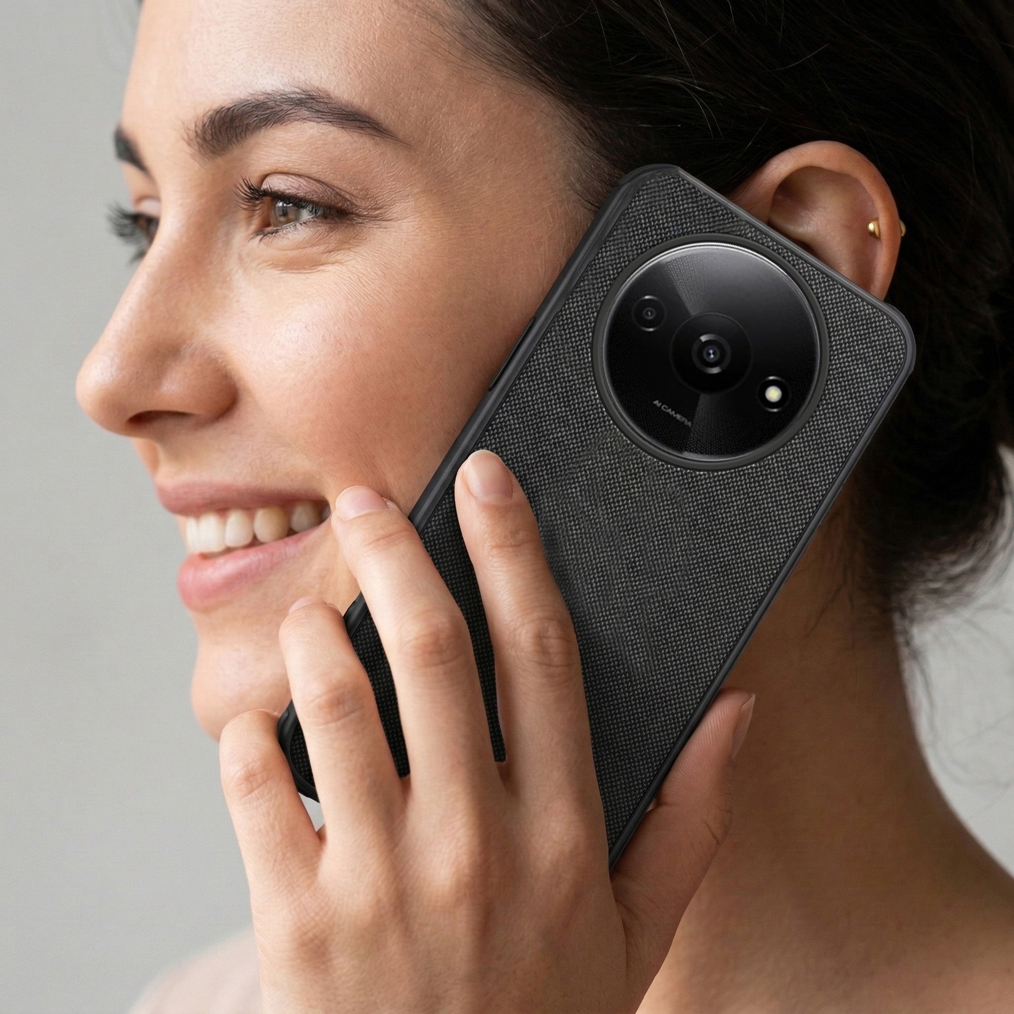 For Redmi A3 2024 | Redmi A3x Combo (Textured Grip Design | Micro-Fiber Cloth Inside | Oleophobic Coating Screen Glass)