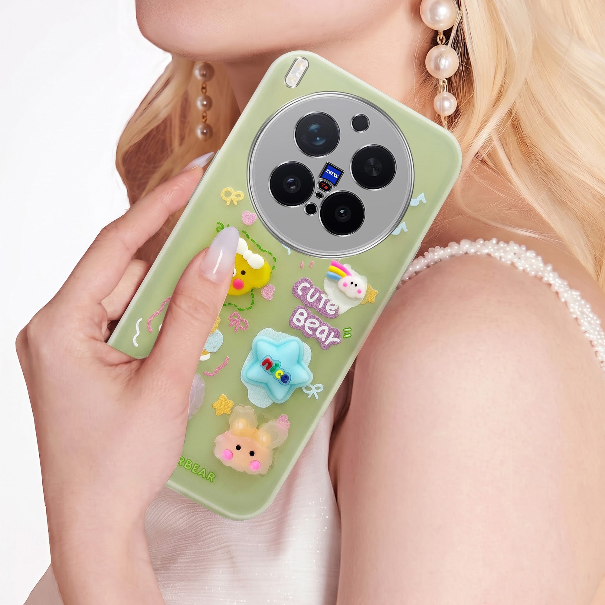 For Vivo X300 Pro Back Cover Case (3D Cute Cartoons | Hard Back Side Soft | Matte Premium Finish | HD Printing)