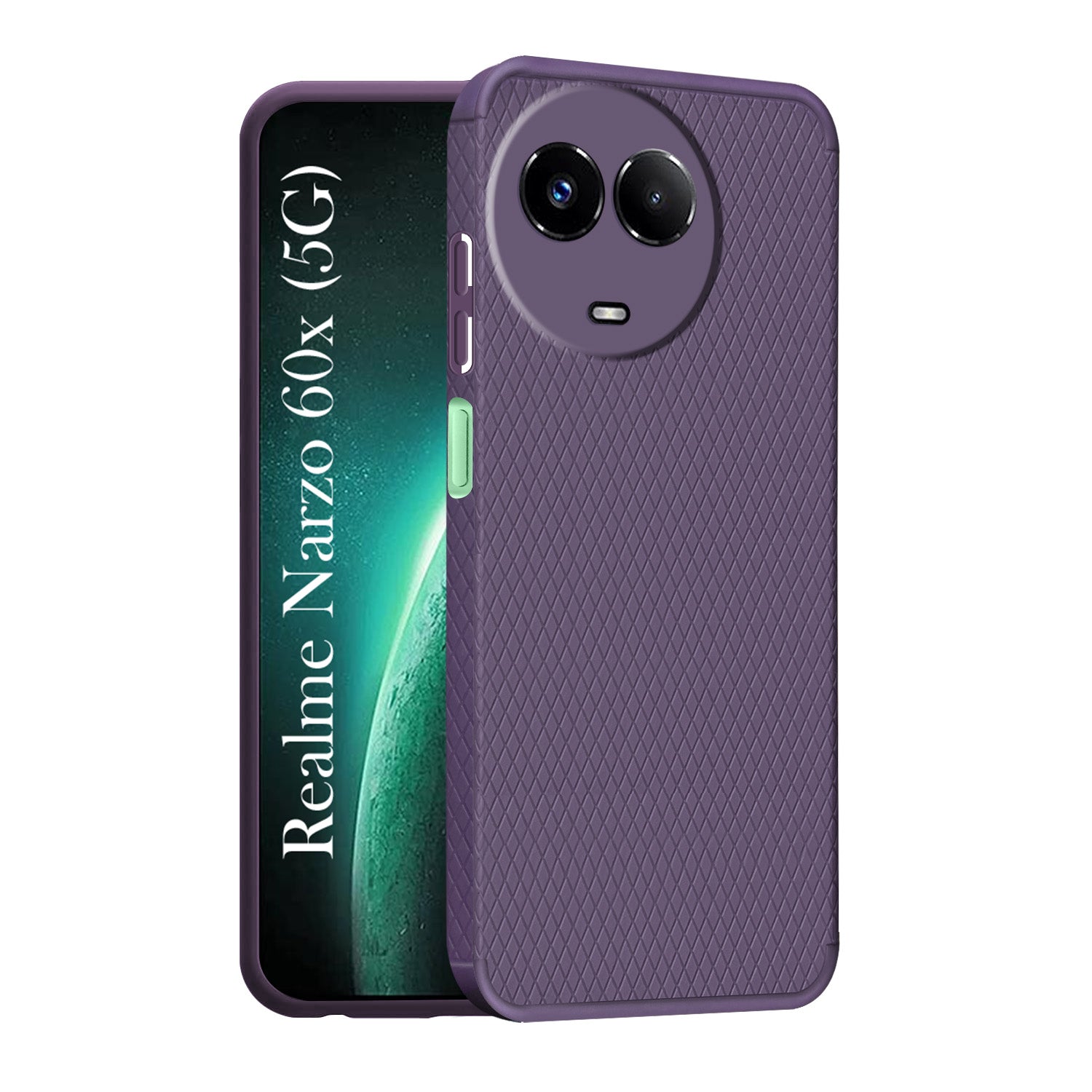 For Realme Narzo 60x Back Cover Case (Liquid Silicone | Side Grip | Camera Protection)