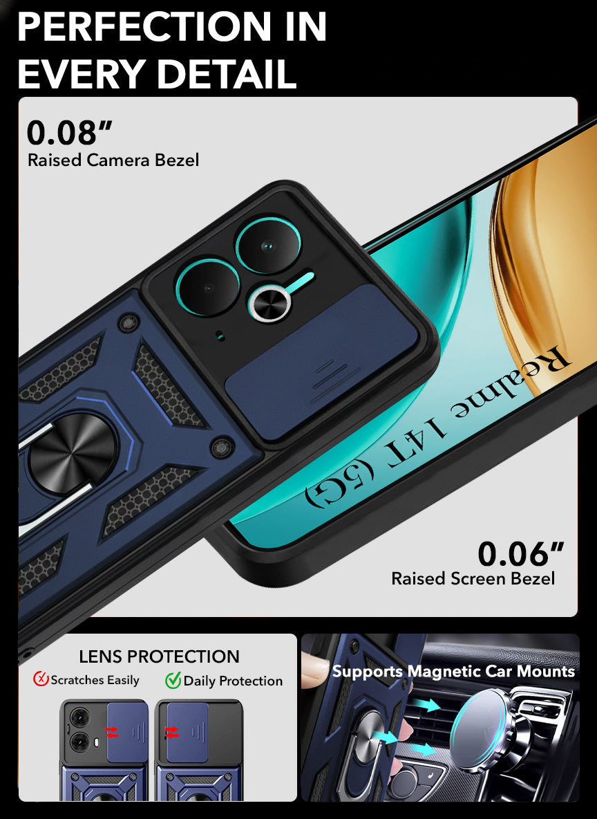For Realme 14T Back Cover Case (Hybrid Dual Armor Polycarbonate)