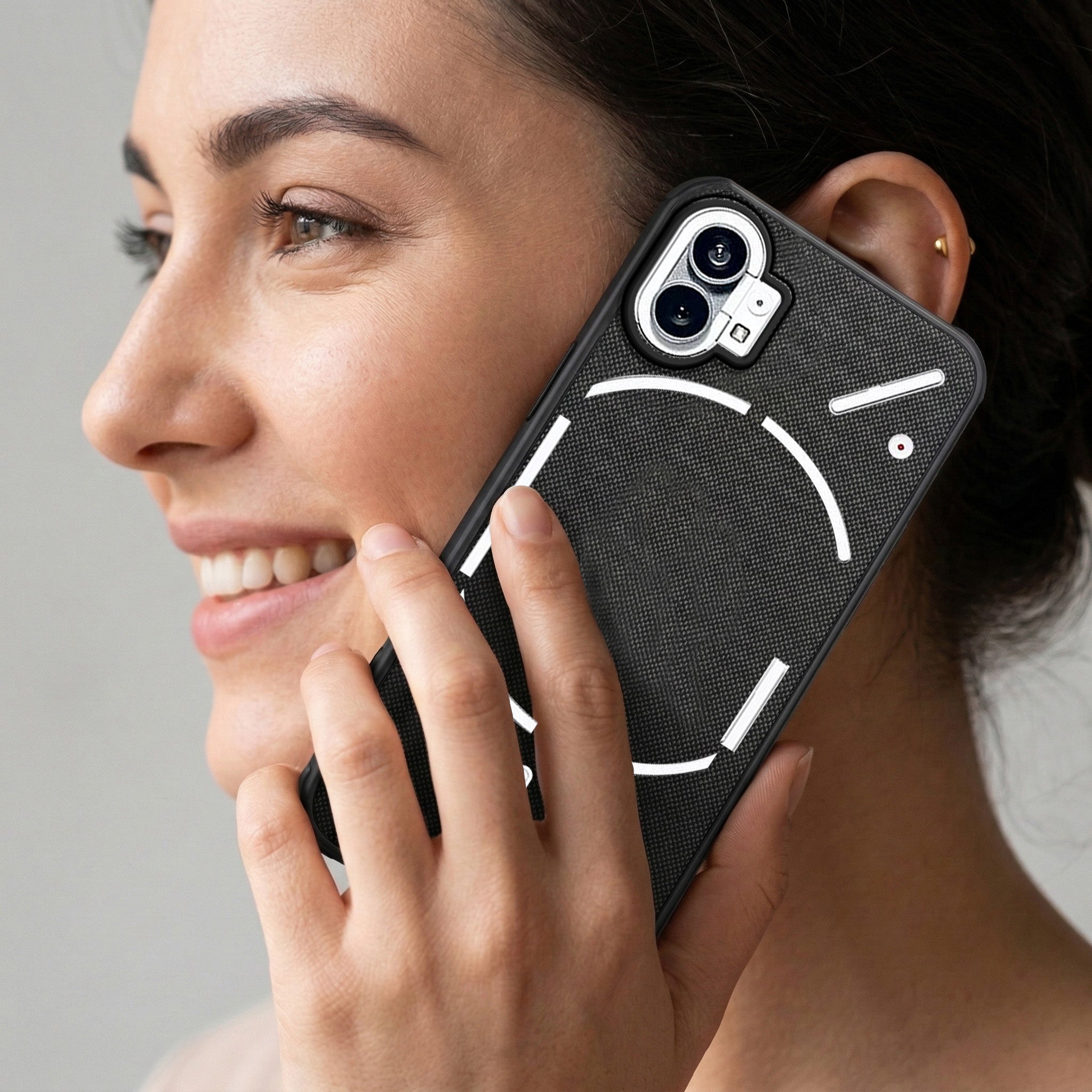 For Nothing Phone 1 Combo with Back Cover and 9H Tempered Glass (Textured Grip Design | Micro-Fiber Cloth Inside | Oleophobic Coating Screen Glass)