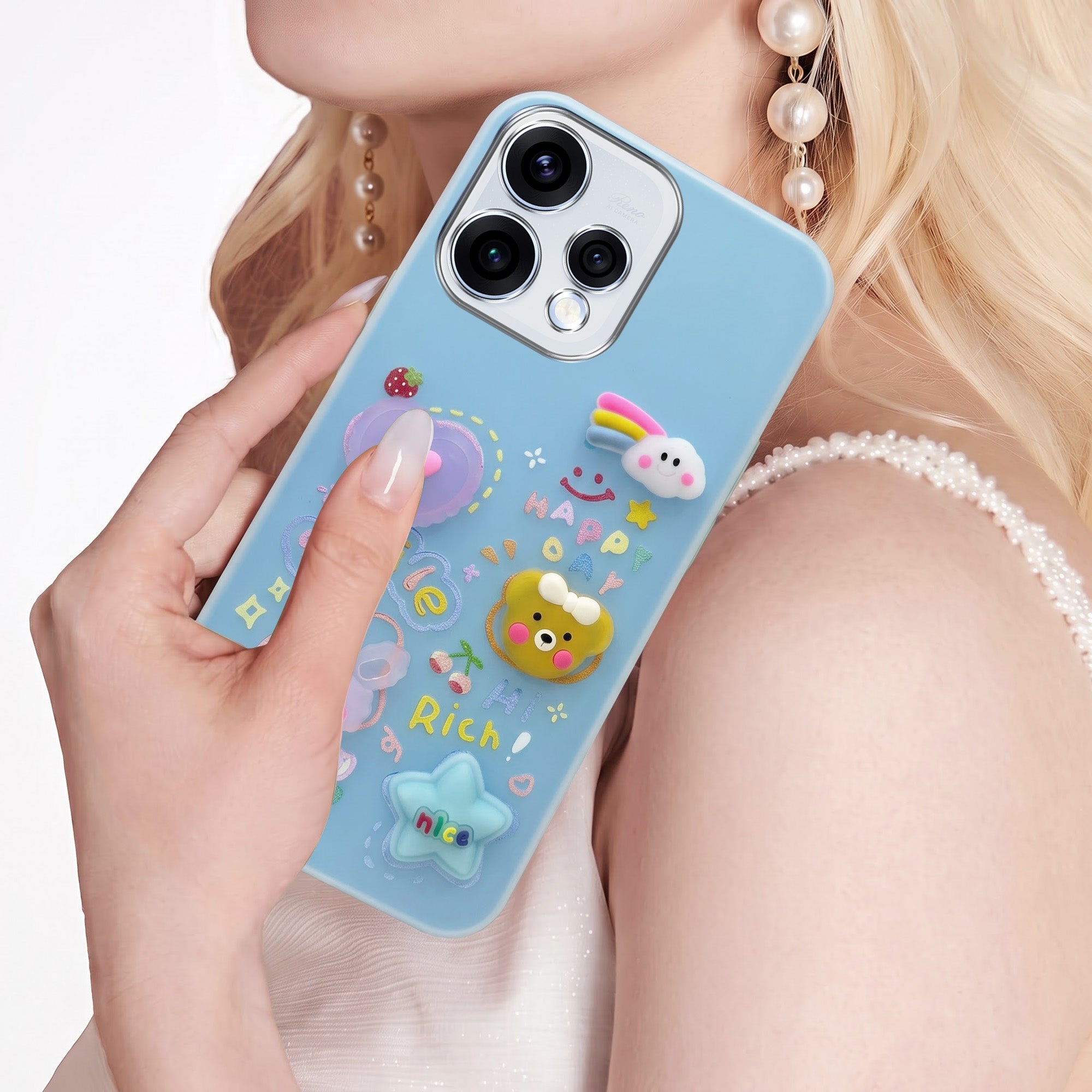 For Oppo Reno15 5G | Oppo Reno 15 5G Back Cover Case (3D Cute Cartoons | Hard Back Side Soft | Matte Premium Finish | HD Printing)