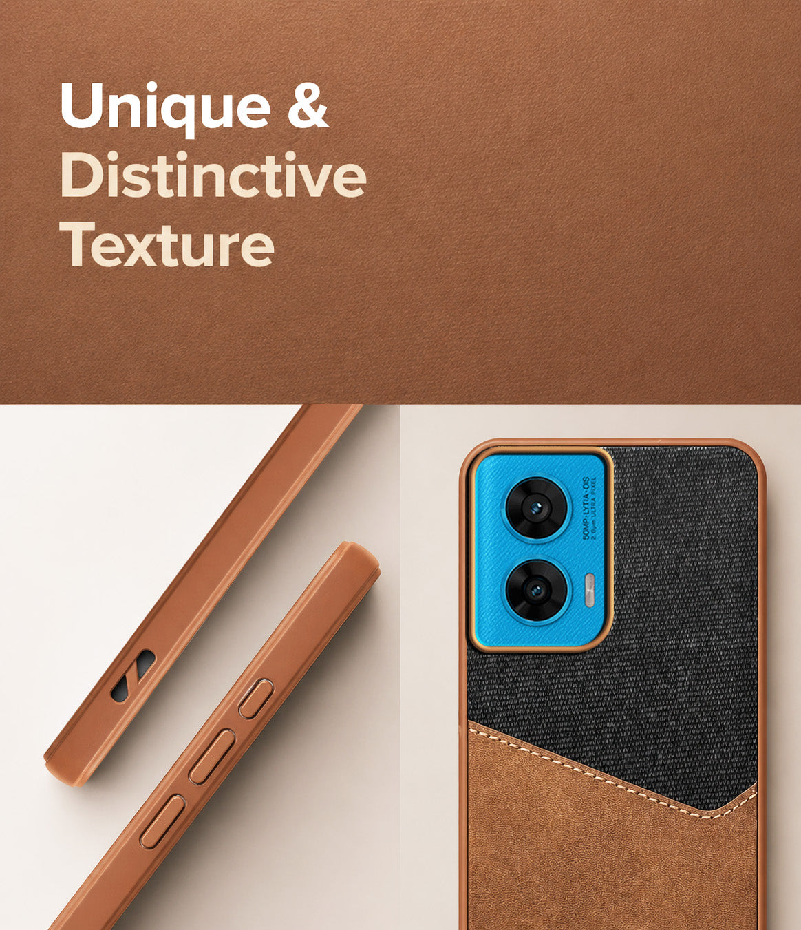 For Motorola Moto G96 Back Cover Case (Dual PU Leather Stitch | Professional Minimalist | Soft and Flexible)
