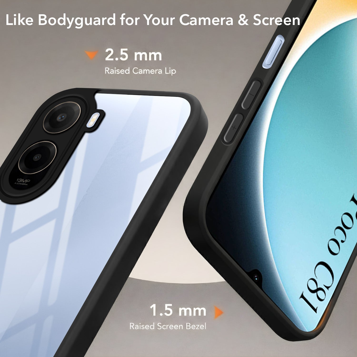 For Poco C81 5G Back Cover Case (Built-in Stand | Lifetime Anti Yellow | Kickstand Shockproof | Camera Protection | MagSafe Compatible)