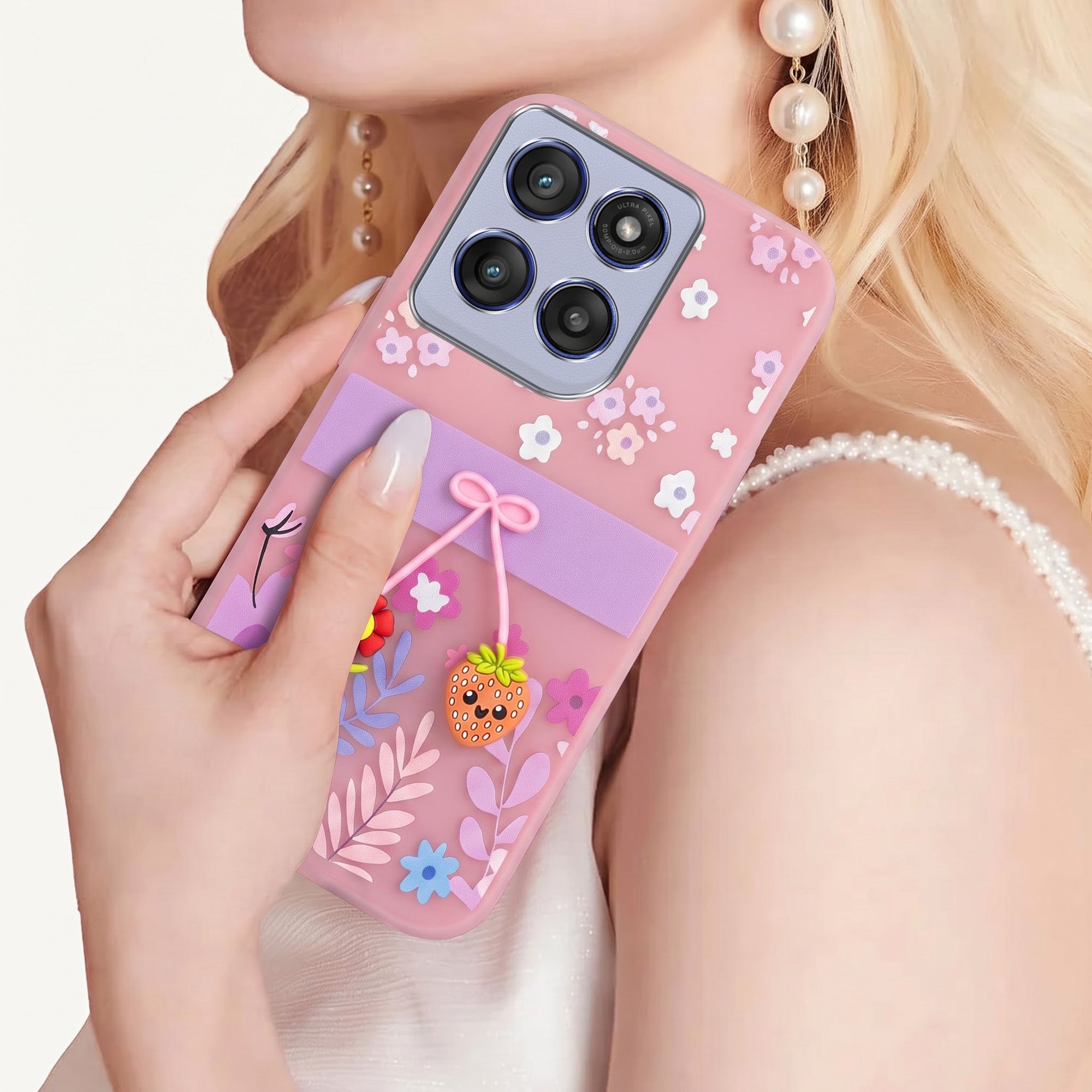 For Motorola Moto Edge 60 Stylus Back Cover Case (3D Cute Cartoons | Hard Back Side Soft | Matte Premium Finish | HD Printing)