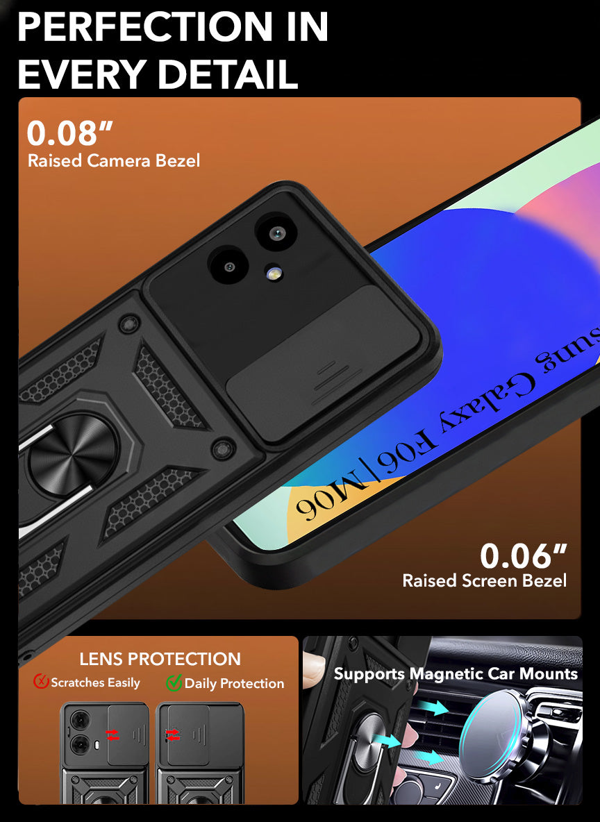 For Samsung Galaxy F06 | Samsung Galaxy M06 Back Cover Case (Hybrid Dual Armor Polycarbonate)