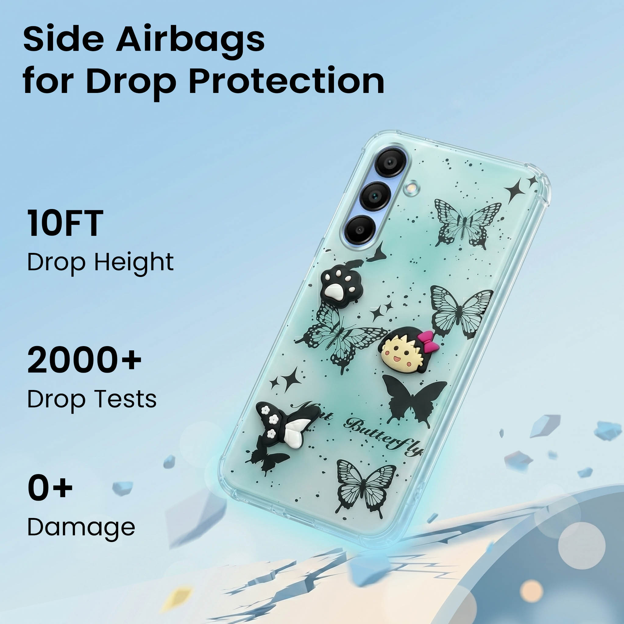 For Samsung Galaxy A15 5G Back Cover Case (3D Cute Cartoons | Hard Back Side Soft | Matte Premium Finish | HD Printing)