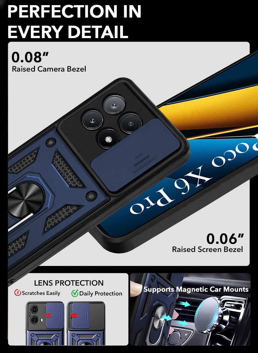 For Poco X6 Pro 5G Back Cover Case (Hybrid Dual Armor Polycarbonate)