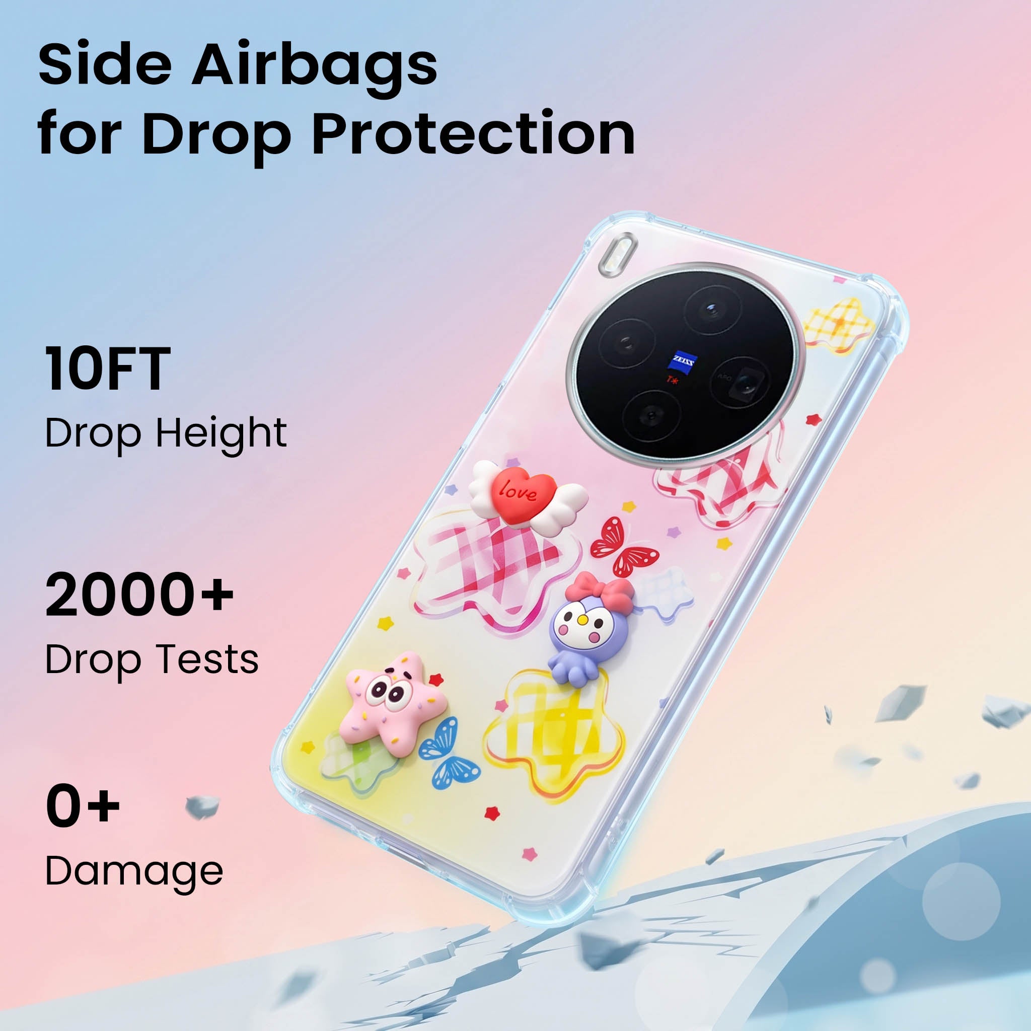 For Vivo X300 5G Back Cover Case (3D Cute Cartoons | Hard Back Side Soft | Matte Premium Finish | HD Printing)