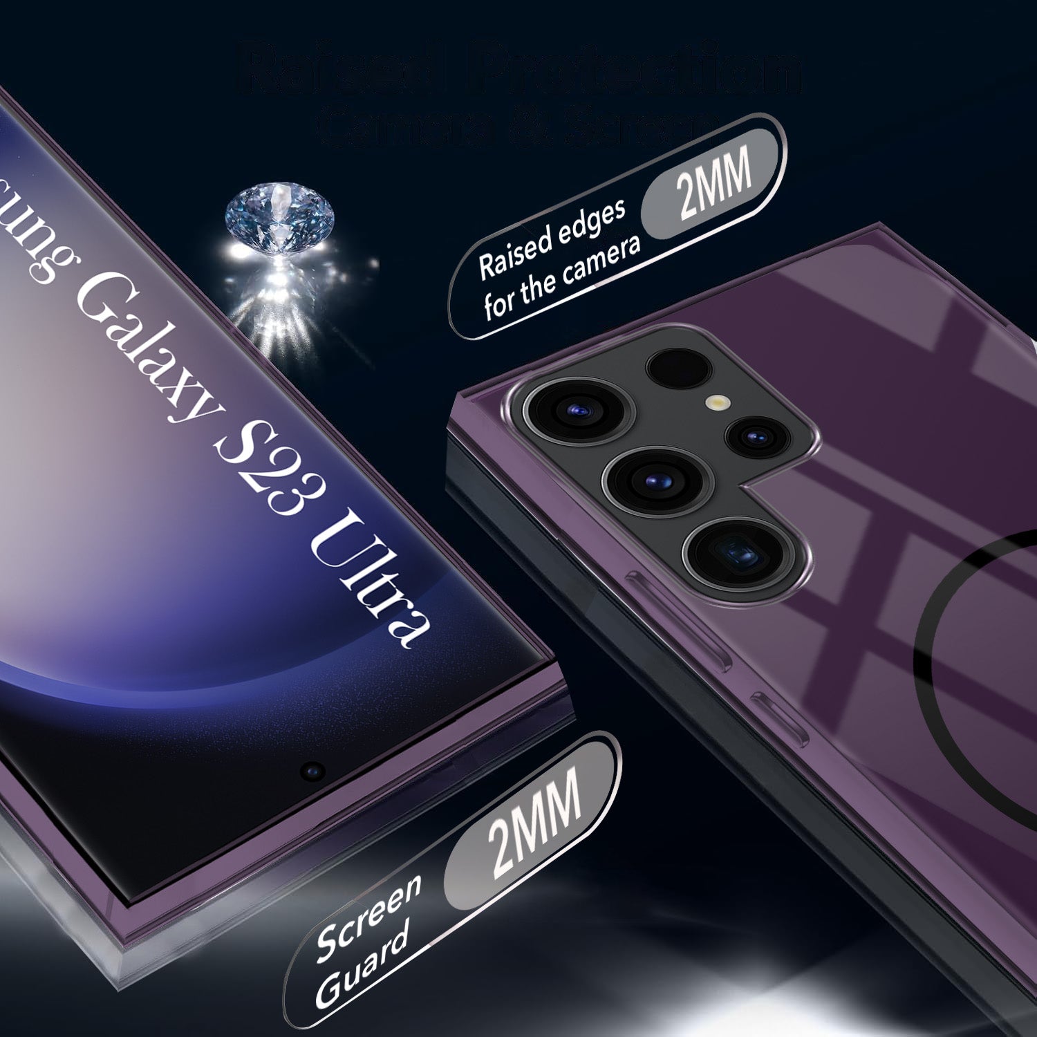 For Samsung Galaxy S23 Ultra 5G Back Cover Case (MagSafe Wireless Charging Support |Camera Protection Bump)