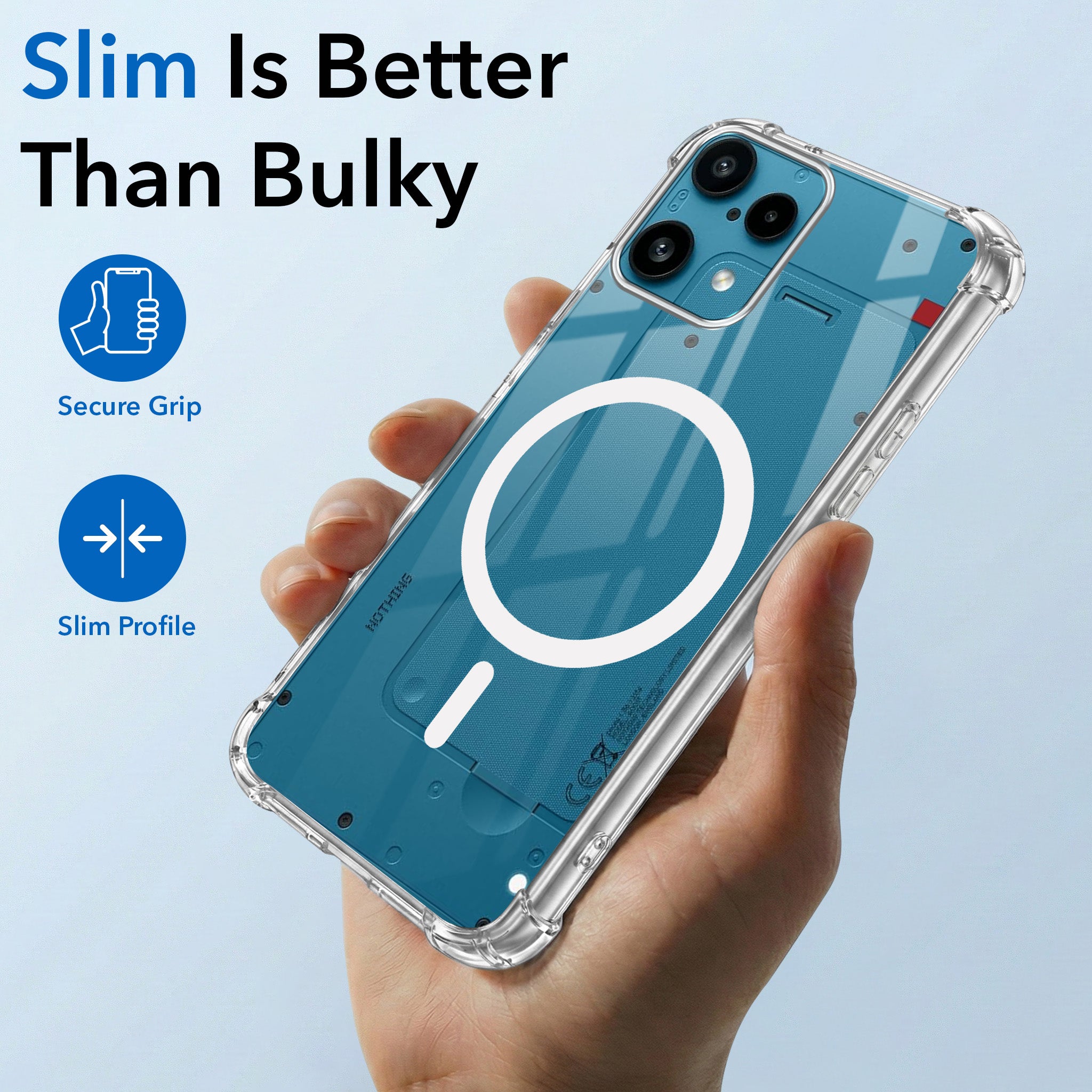 For Nothing Phone 3A Lite Back Cover Shockproof Crystal-Clear (Magsafe Wireless Support | Drop & Camera Protection | Hard Polycarbonate)