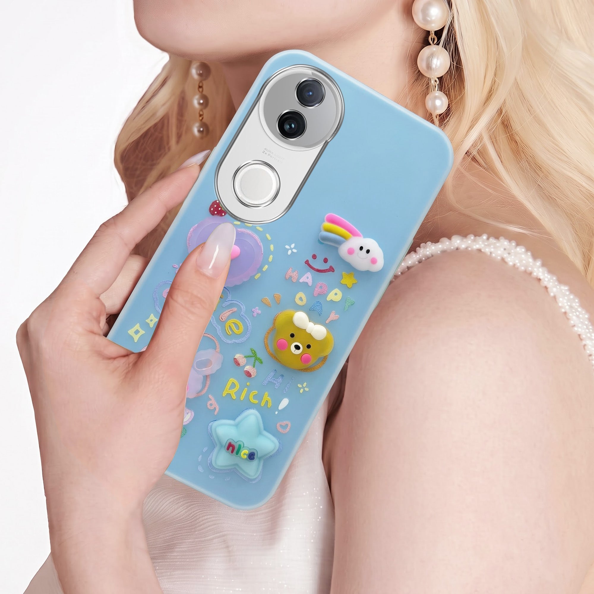 For Vivo iQOO Z10R Back Cover Case (3D Cute Cartoons | Hard Back Side Soft | Matte Premium Finish | HD Printing)