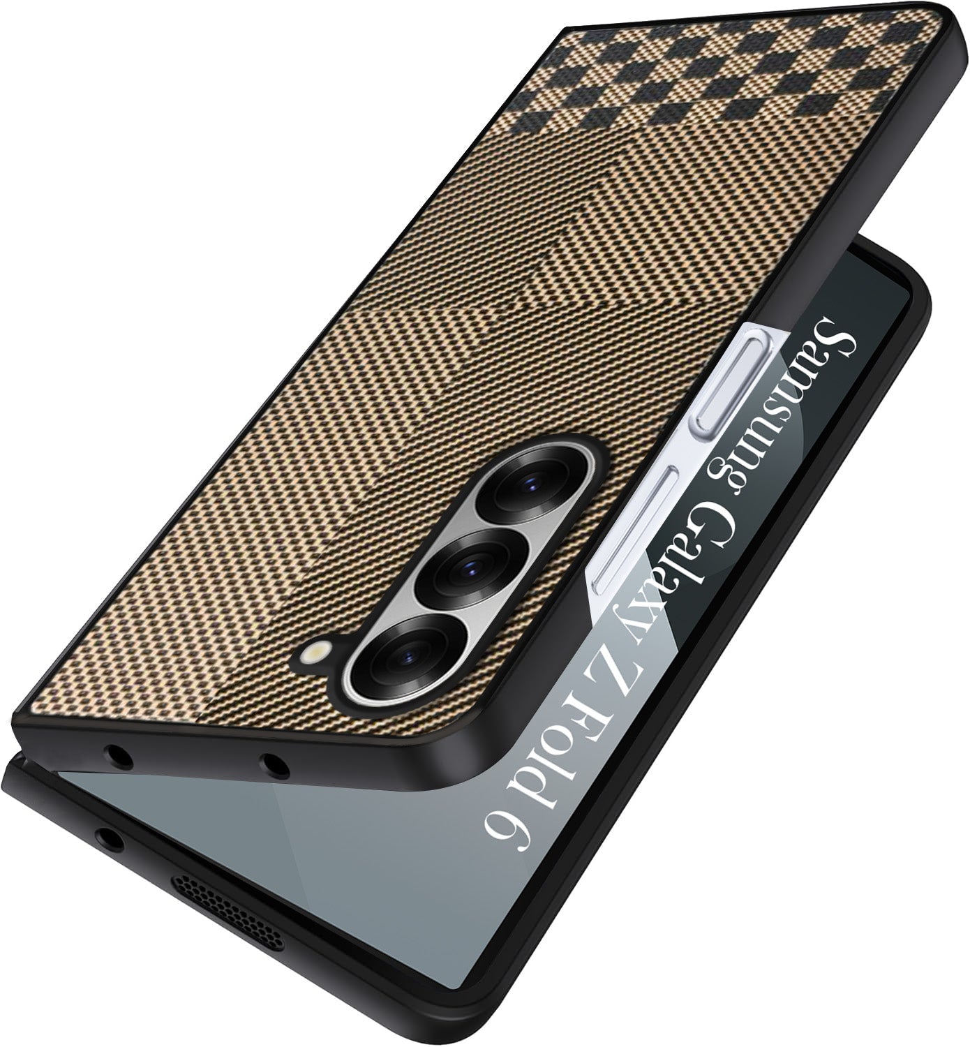 For Samsung Galaxy Z Fold 6 5G Back Flip Case Cover (Craft Printed Design | Hybrid Texture | Inside Microfiber Cloth)