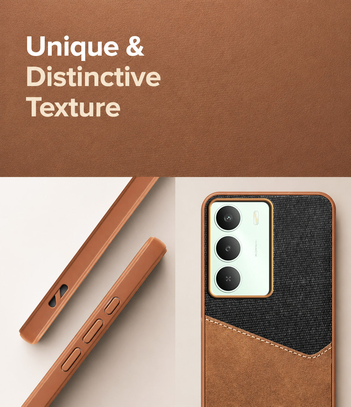 For Realme C73 Back Cover Case (Dual PU Leather Stitch | Professional Minimalist | Soft and Flexible)