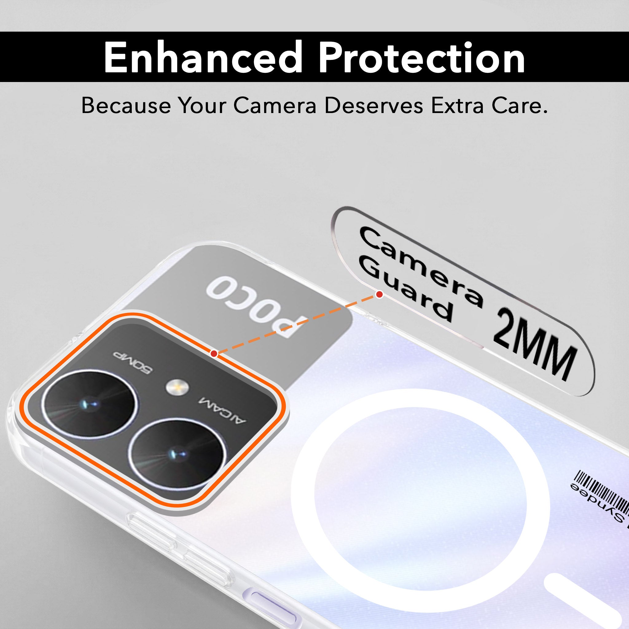 For Poco M6 5G Back Cover Case (Soft Touch | Camera Bump Protection | MagSafe Compatible | Matte Finish)