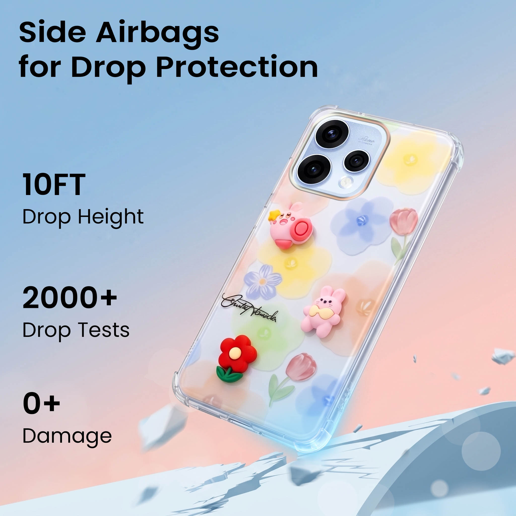 For Oppo Reno15 5G | Oppo Reno 15 5G Back Cover Case (3D Cute Cartoons | Hard Back Side Soft | Matte Premium Finish | HD Printing)