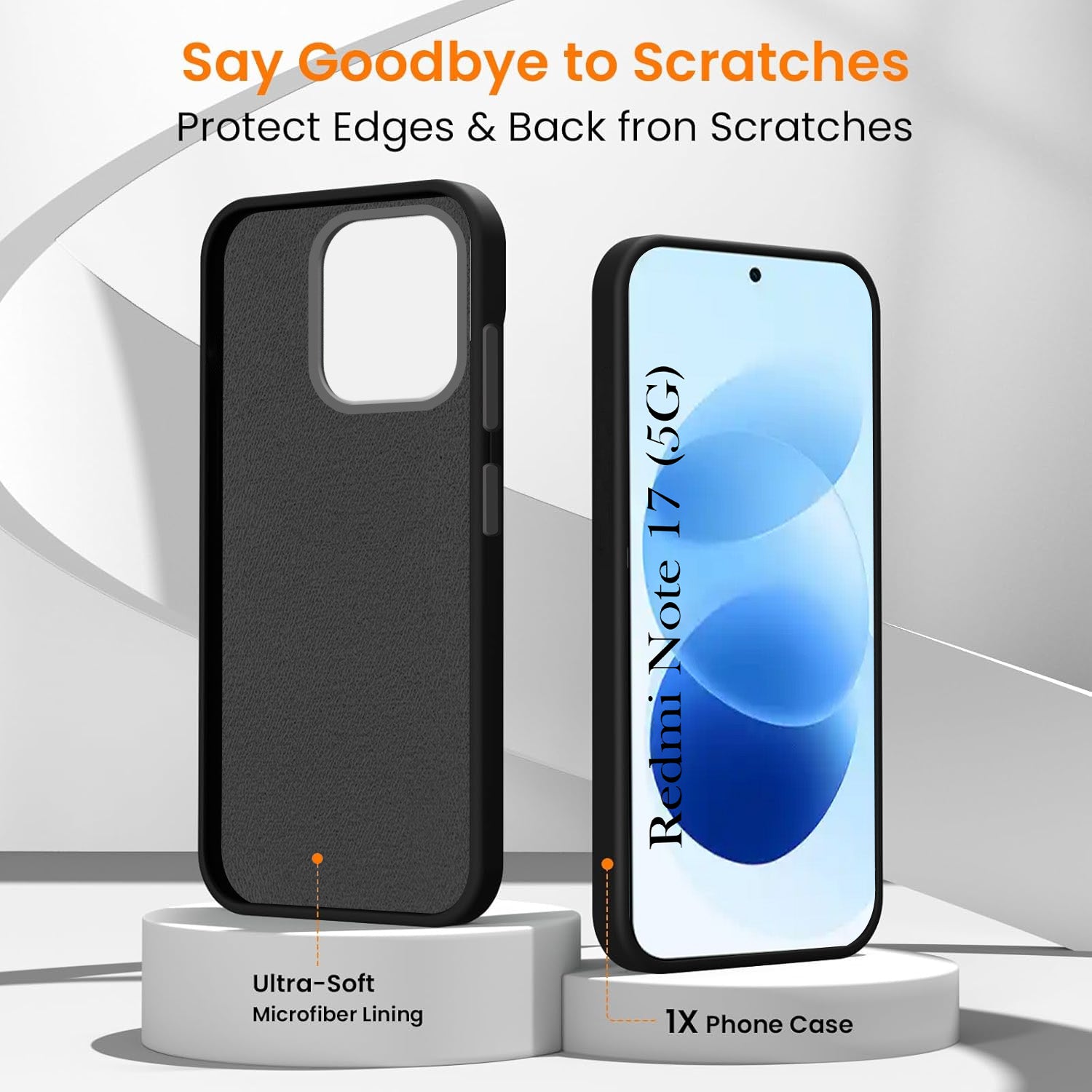For Redmi Note 17 5G Back Cover Case Rubberised (Textured Grip Design| Micro-Fiber Cloth Inside | Slim and Light Weight | Soft Touch and Feel)