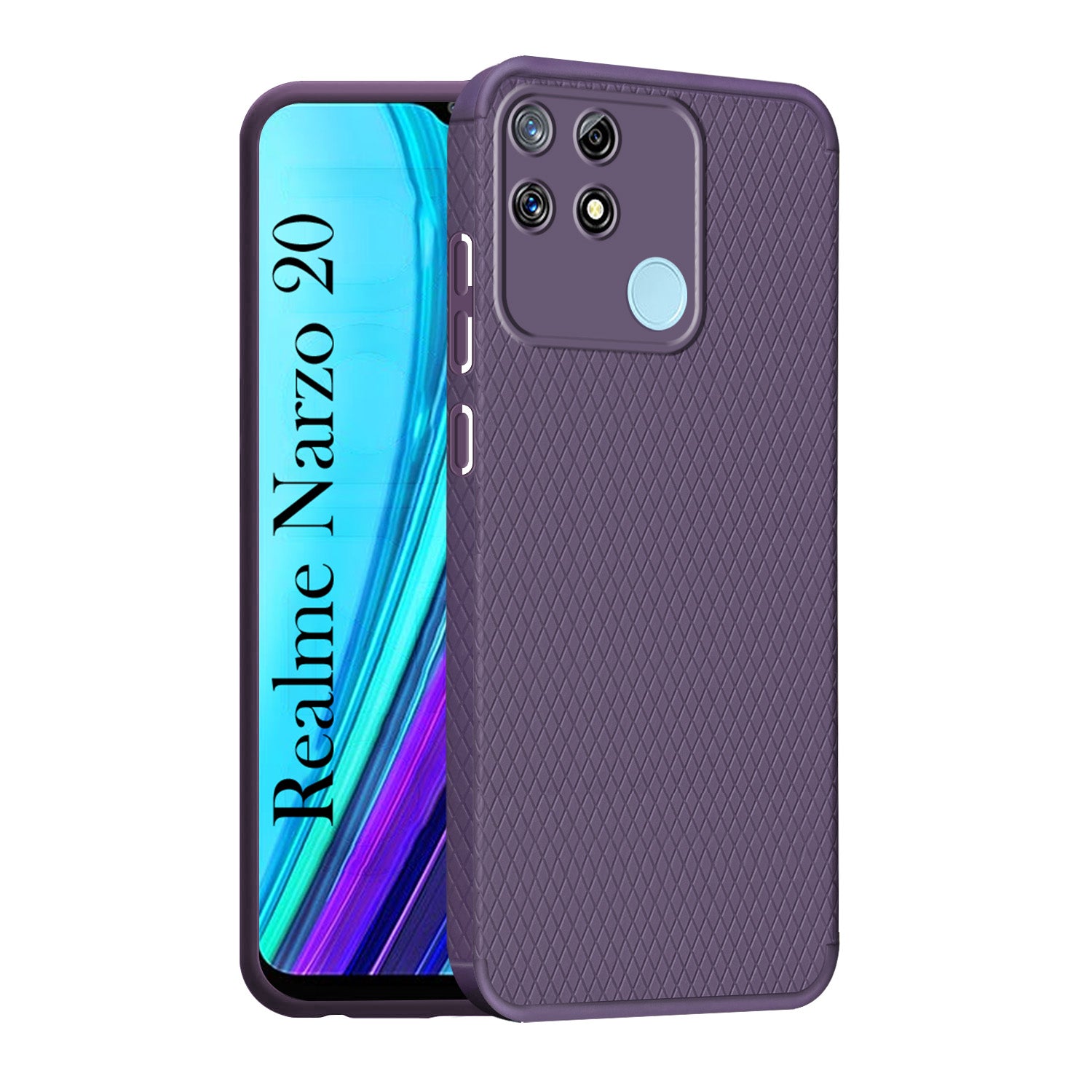 For Realme Narzo 20 Back Cover Case Liquid Silicone (Camera Protection | Side Grip Texture | Soft and Flexible)