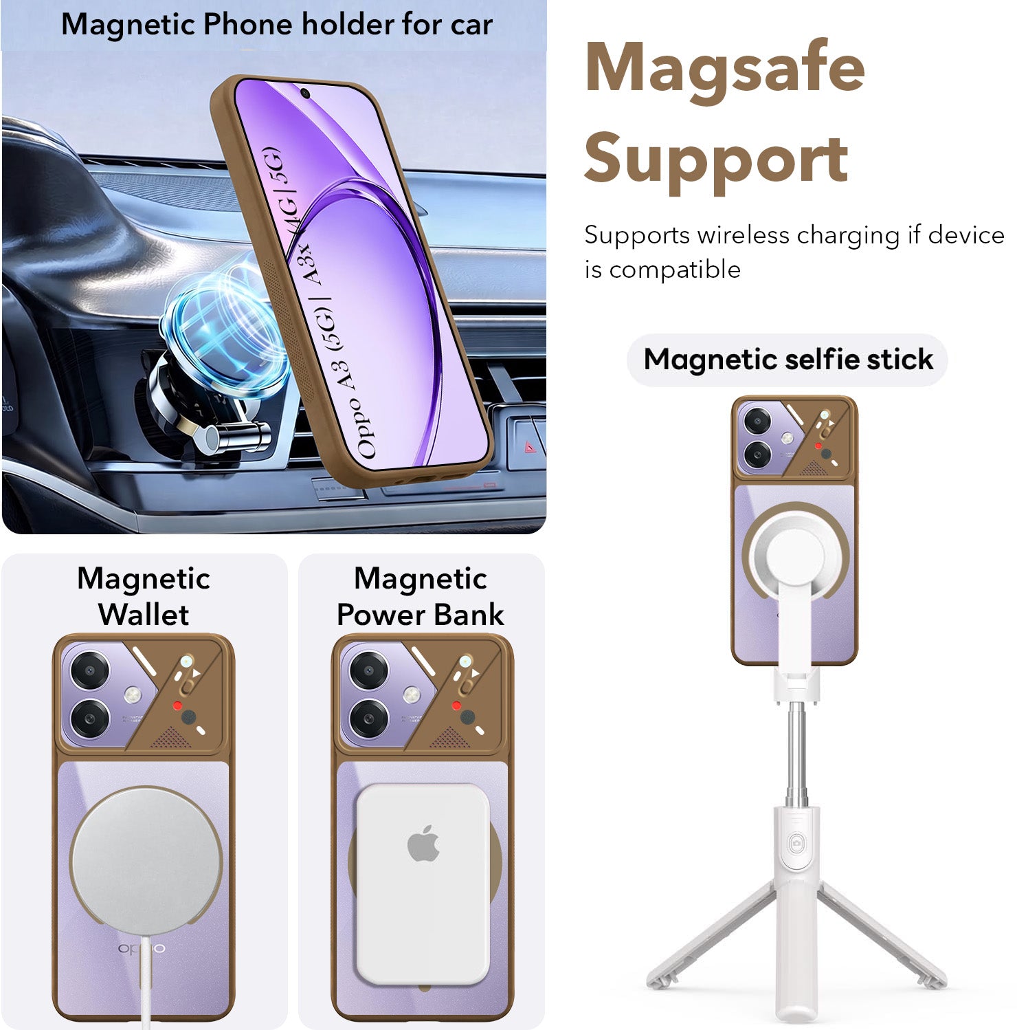 For Oppo A3X (4G/5G) | Oppo A3 5G Back Cover Case Lifetime Anti-Yellow Clear (Camera Protection | Side Grip | Wireless MagSafe Compatible)