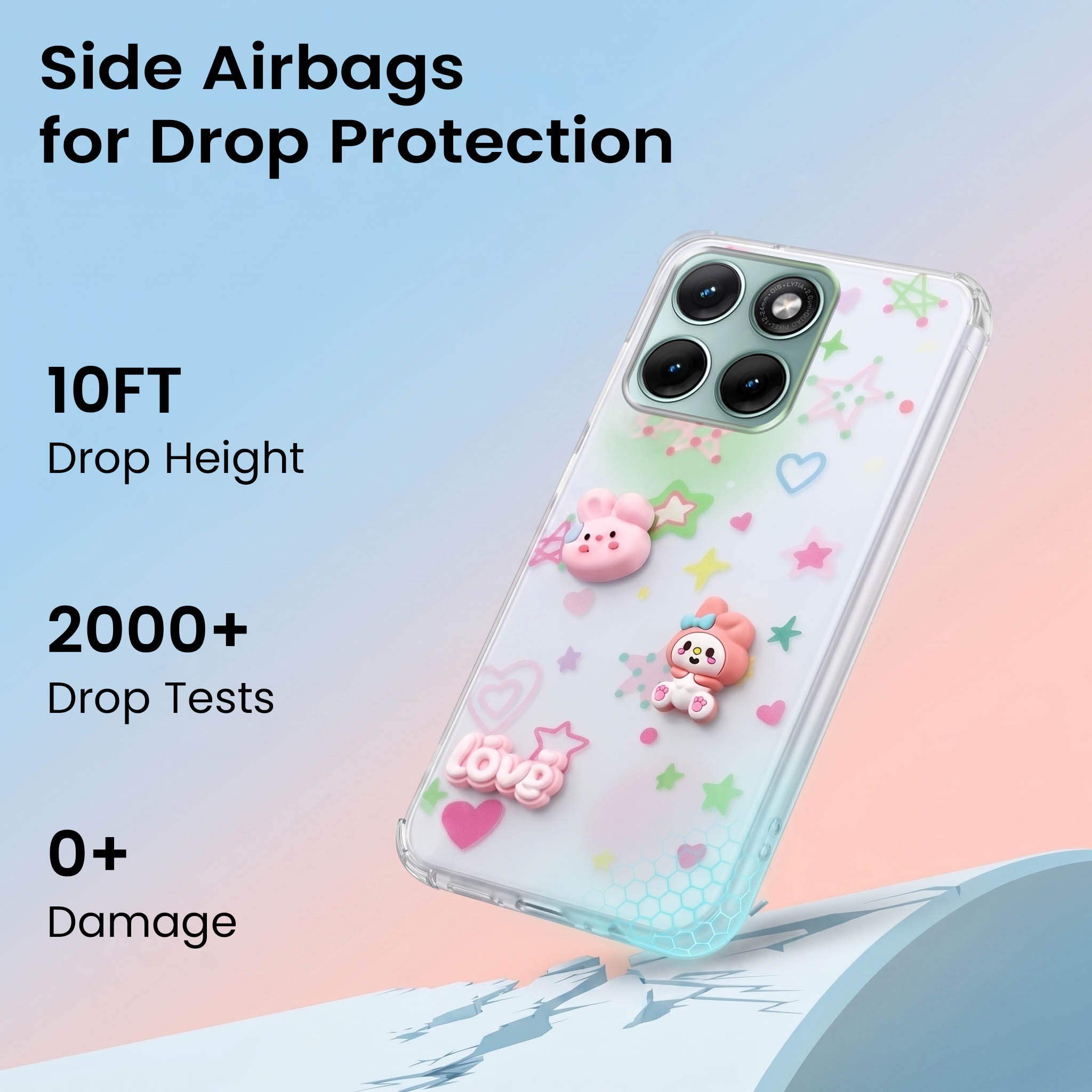For Motorola Moto Edge 70 Fusion Back Cover Case (3D Cute Cartoons | Hard Back Side Soft | Matte Premium Finish | HD Printing)