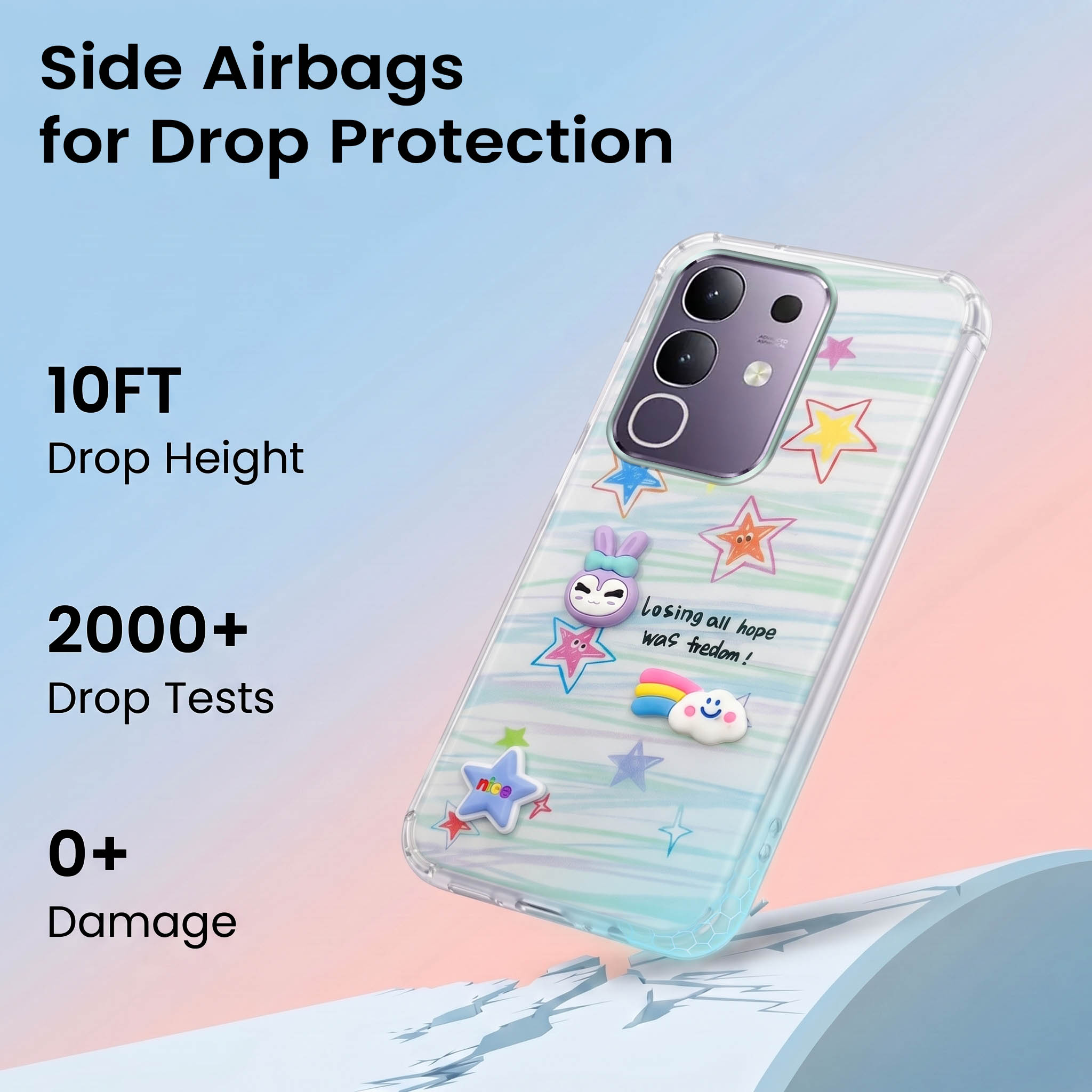 For Vivo T4x | Vivo Y31 Pro Back Cover Case (3D Cute Cartoons | Hard Back Side Soft | Matte Premium Finish | HD Printing)