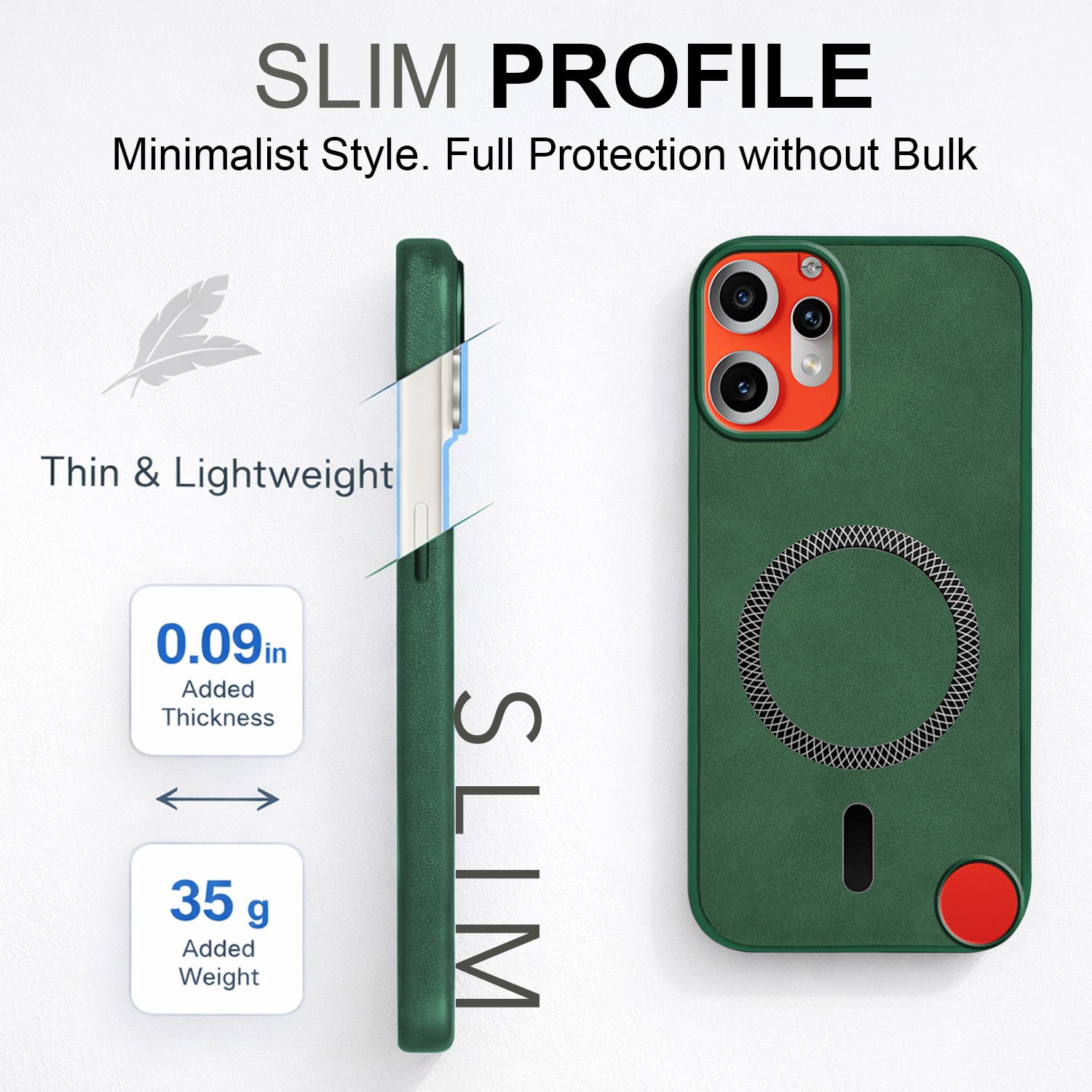 For Nothing CMF Phone 2 Pro Back Cover Case Leather Finish (MagSafe Compatible Wireless Charging | Soft Touch | Camera Bump Protection)