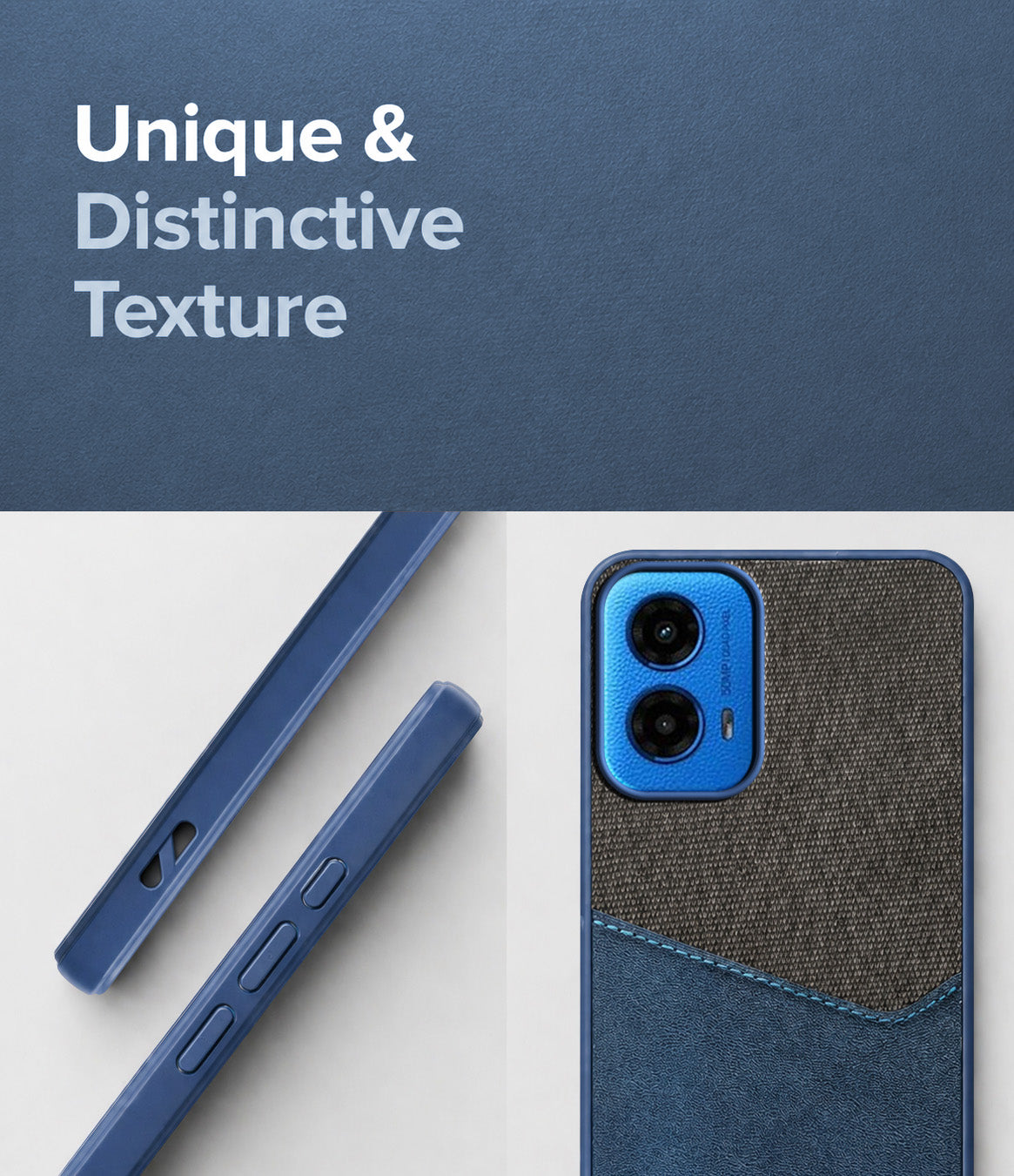 For Motorola Moto G45 Back Cover Case (Dual PU Leather Stitch | Professional Minimalist | Soft and Flexible)